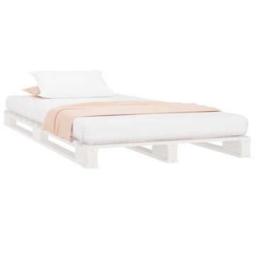 furnicato Bett Palettenbett Weiß 90x190 cm Massivholz Kiefer