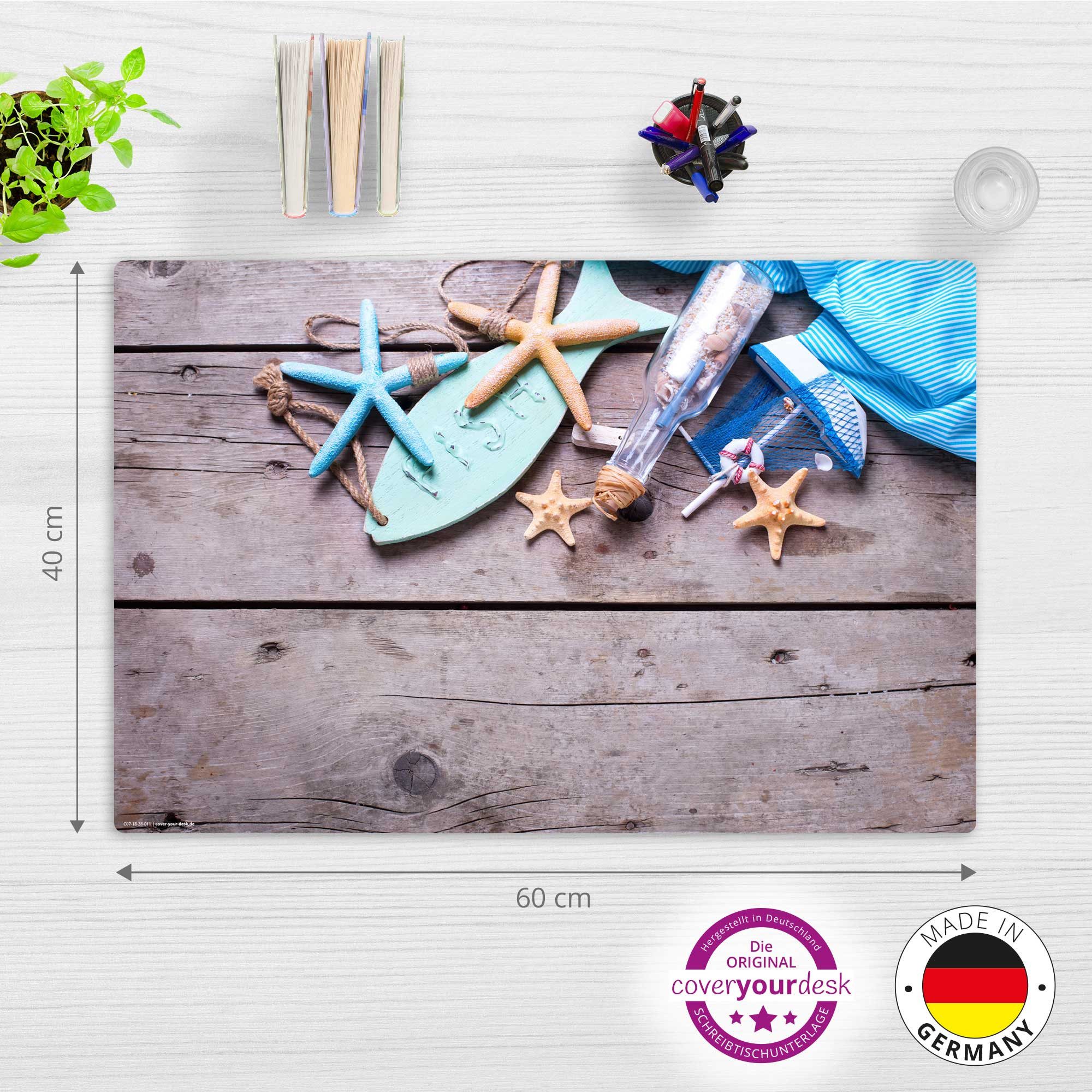 cover-your-desk.de Schreibtischunterlage abwaschbar – Maritime Deko – aus premium Vinyl – Made in Germany, (1 tlg)