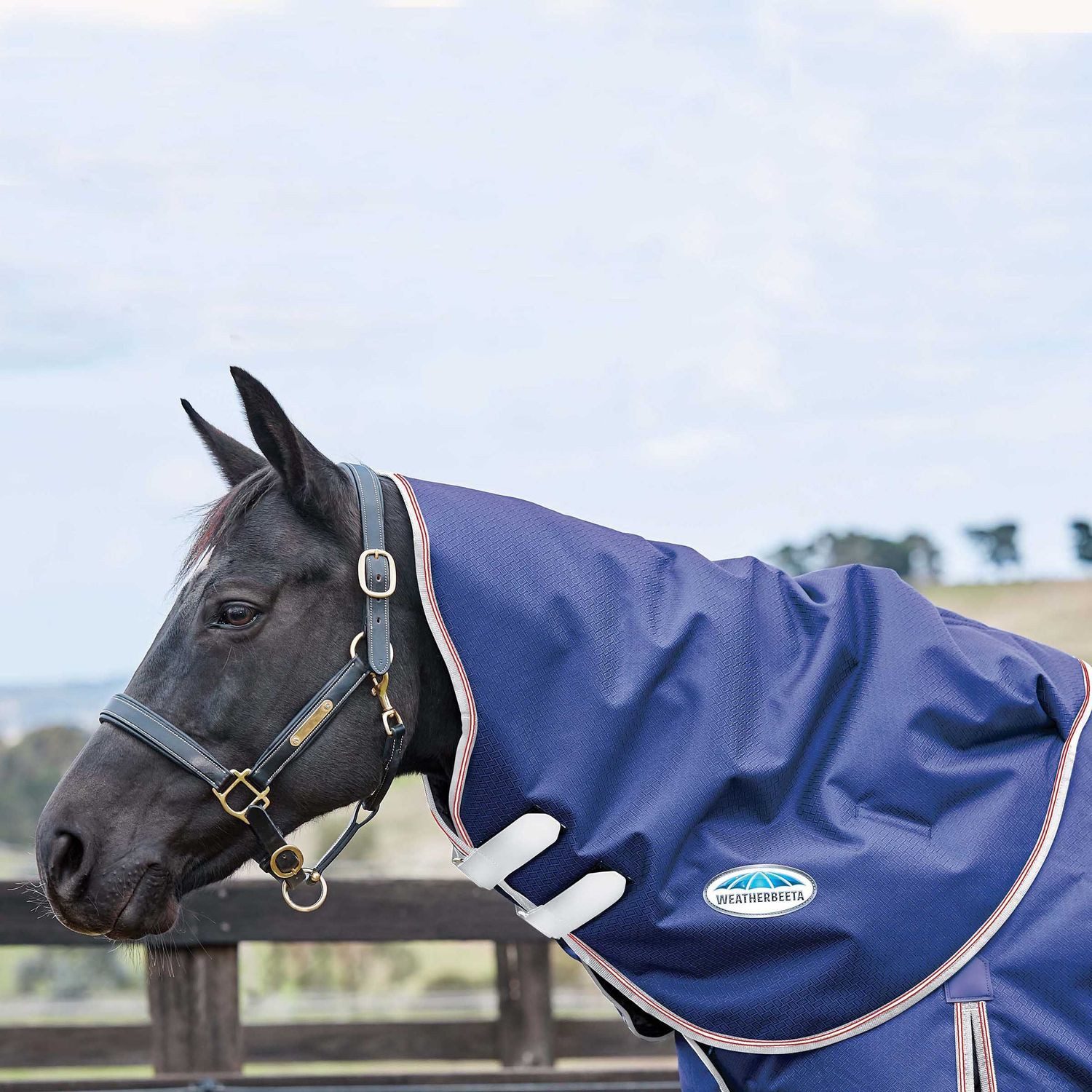 WeatherBeeta Pferde-Regendecke Weatherbeeta Comfitec Essential Neck Rug Lite 0g - navy/silver/red