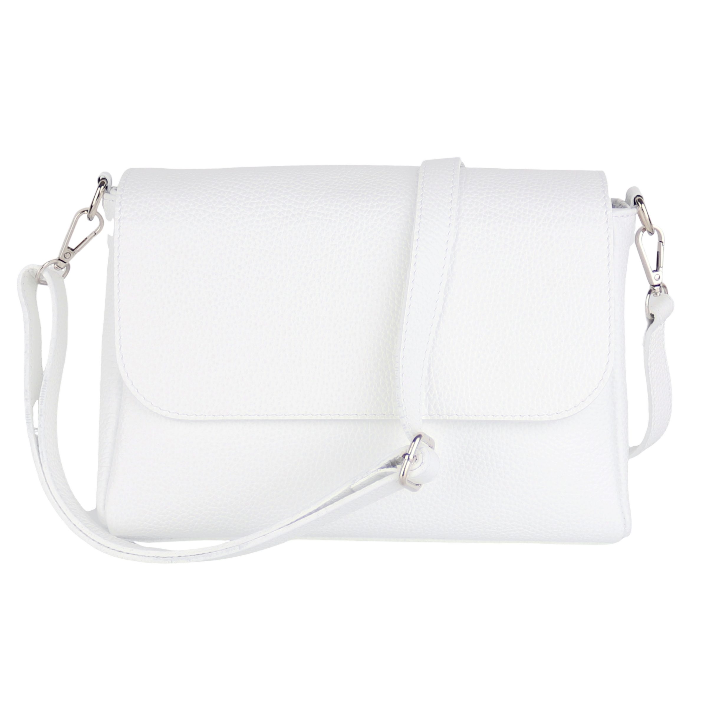 MIRROSI Umhängetasche Damen, Crossbody Bag, Echtleder Made in Italy (1 Tasche 2 Gurte oder Basic Version 1 Tasche 1 Gurt), 27x20x7cm (BXHXT) Mittelgroß