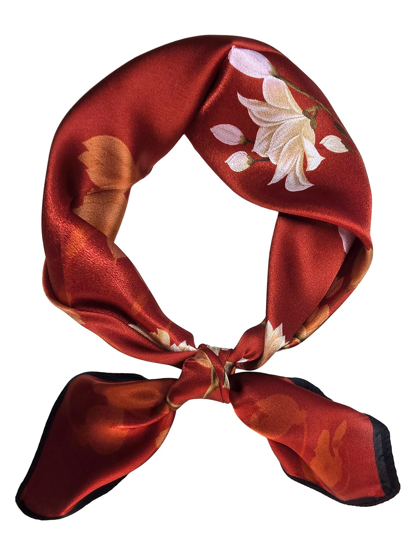 Moschen-Bayern Halstuch Halstuch Damen Nickituch Seidentuch Seidenhalstuch Rot Magnolien