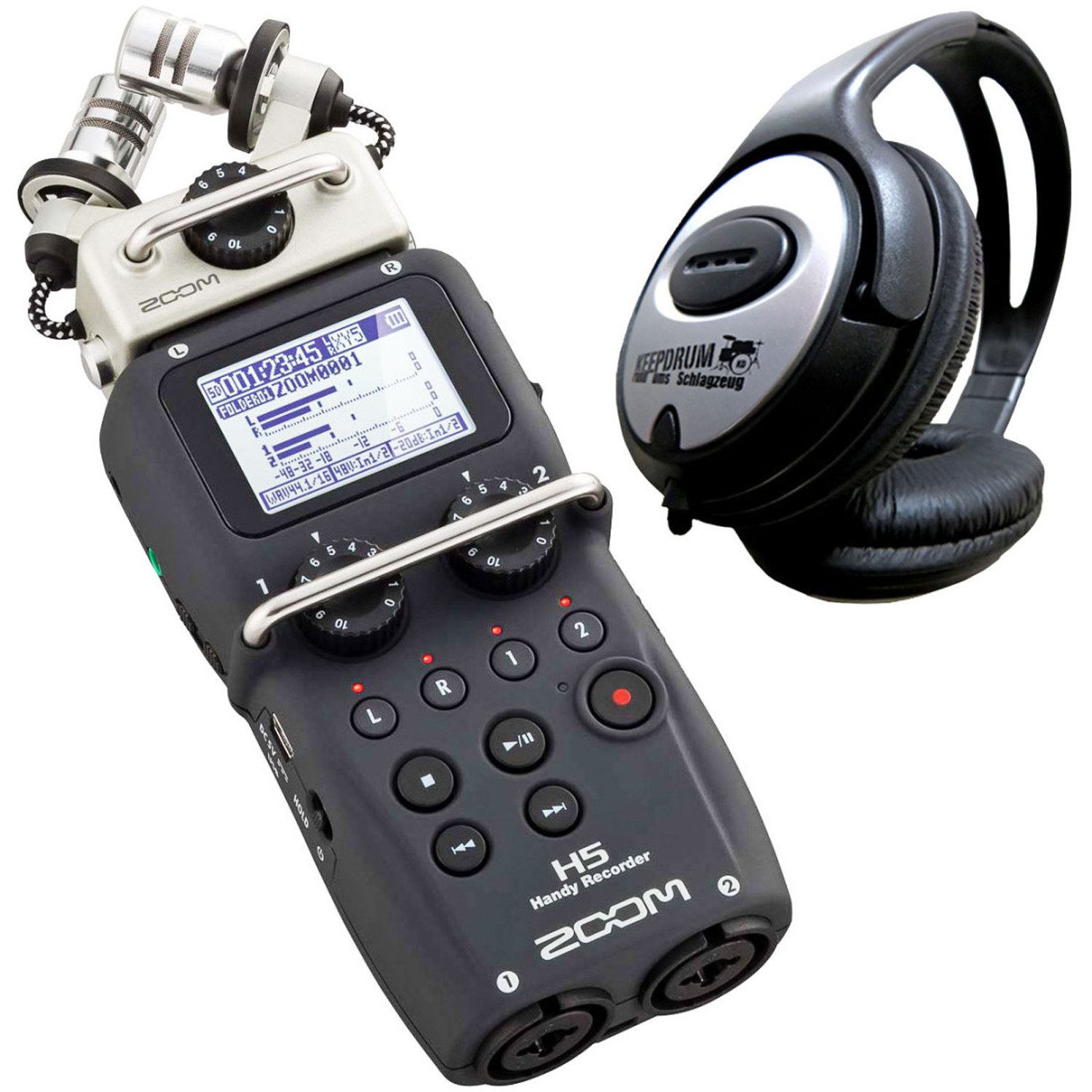 Zoom H5 Handy Recorder mit Kopfhörer Digitales Aufnahmegerät