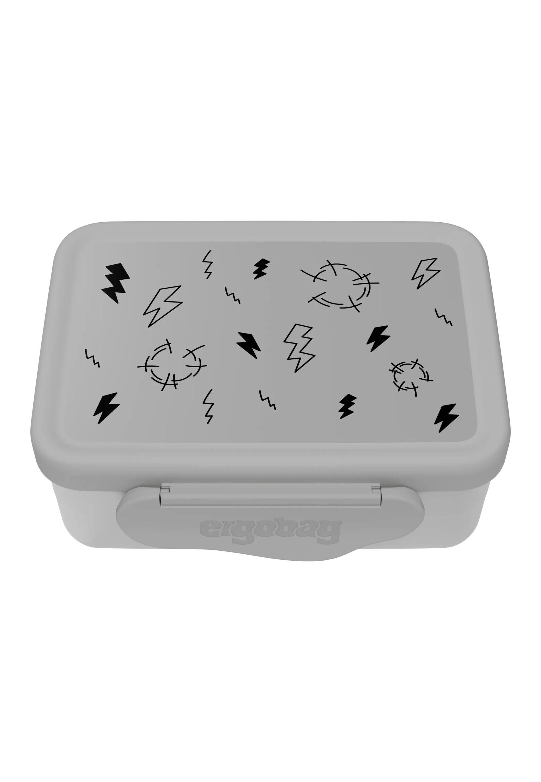 ergobag Lunchbox Edelstahl Brotdose, Edelstahl, (Edelstahl Brotdose, 3-tlg., 1x Brotdose, 1x Trennfach), spülmaschinengeeignet bis 45 Grad, Handwäsche empfohlen