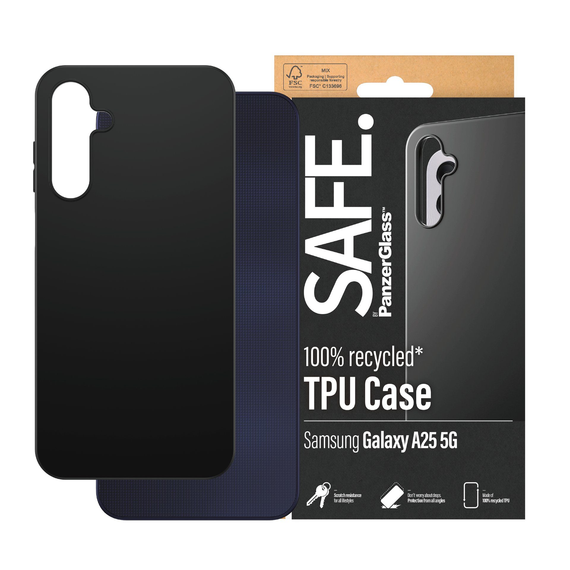 SAFE by PanzerGlass Handyhülle TPU Case für Samsung A25 5G, Backcover, Schutzhülle, stoßfest