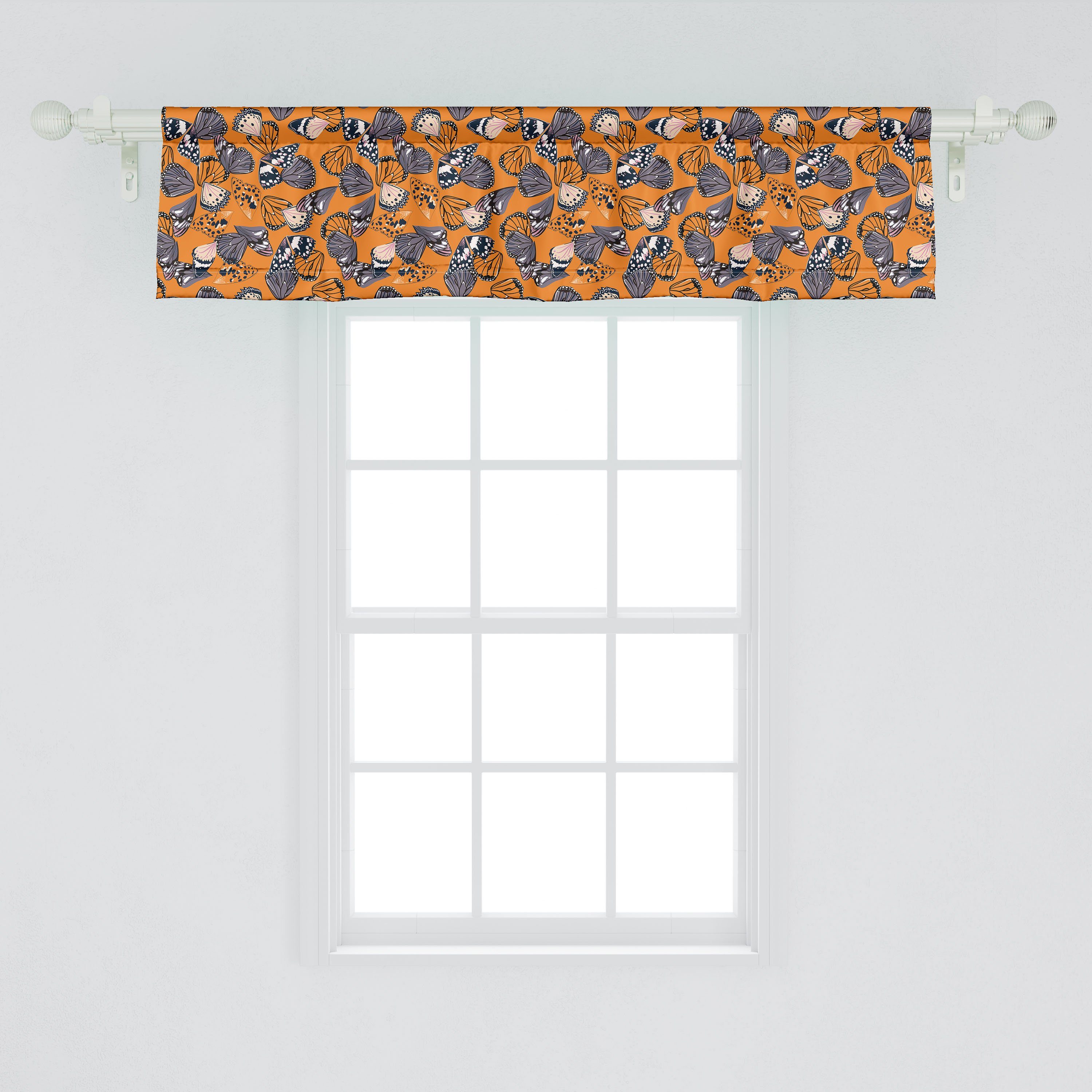 Scheibengardine Vorhang Volant für Wings Stangentasche, Schlafzimmer Microfaser, Spotted Insekten Küche Dekor mit Butterfly Abakuhaus