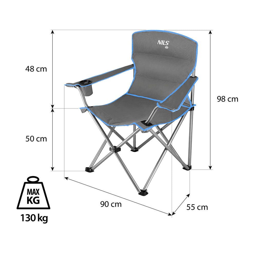 NILS CAMP Angelstuhl Campingstuhl Angelsitz (1 St), robuste 22 mm Stahlprofile sorgen für sicheren Stand