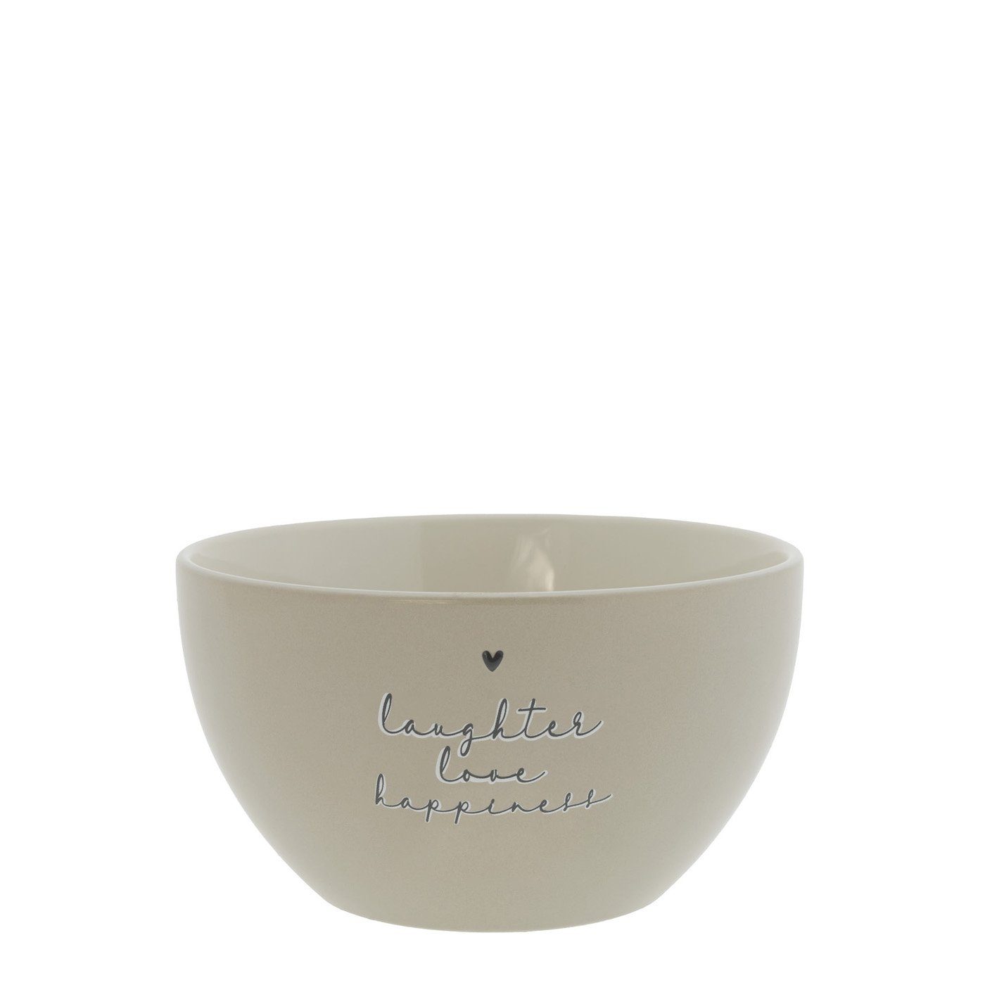Bastion Collections Schale Bowl titane handbemalt Keramik, laughter D13cm, love (1-tlg), weiß handgefertigt, happiness Keramik