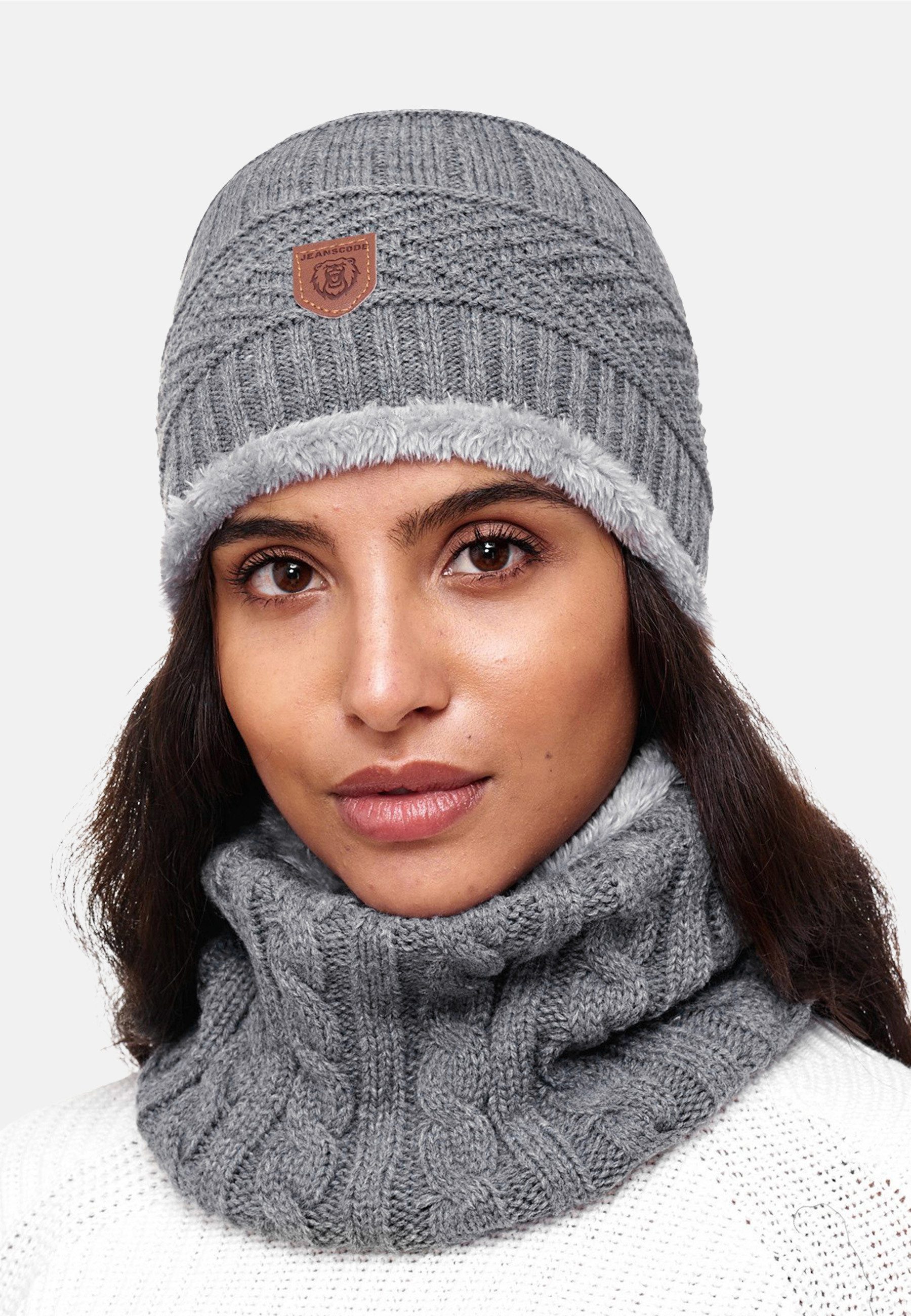 Indicode Strickmütze Herren Siracusa Strickmütze Herrenmütze Set (2-St) Set aus Mütze & Schal