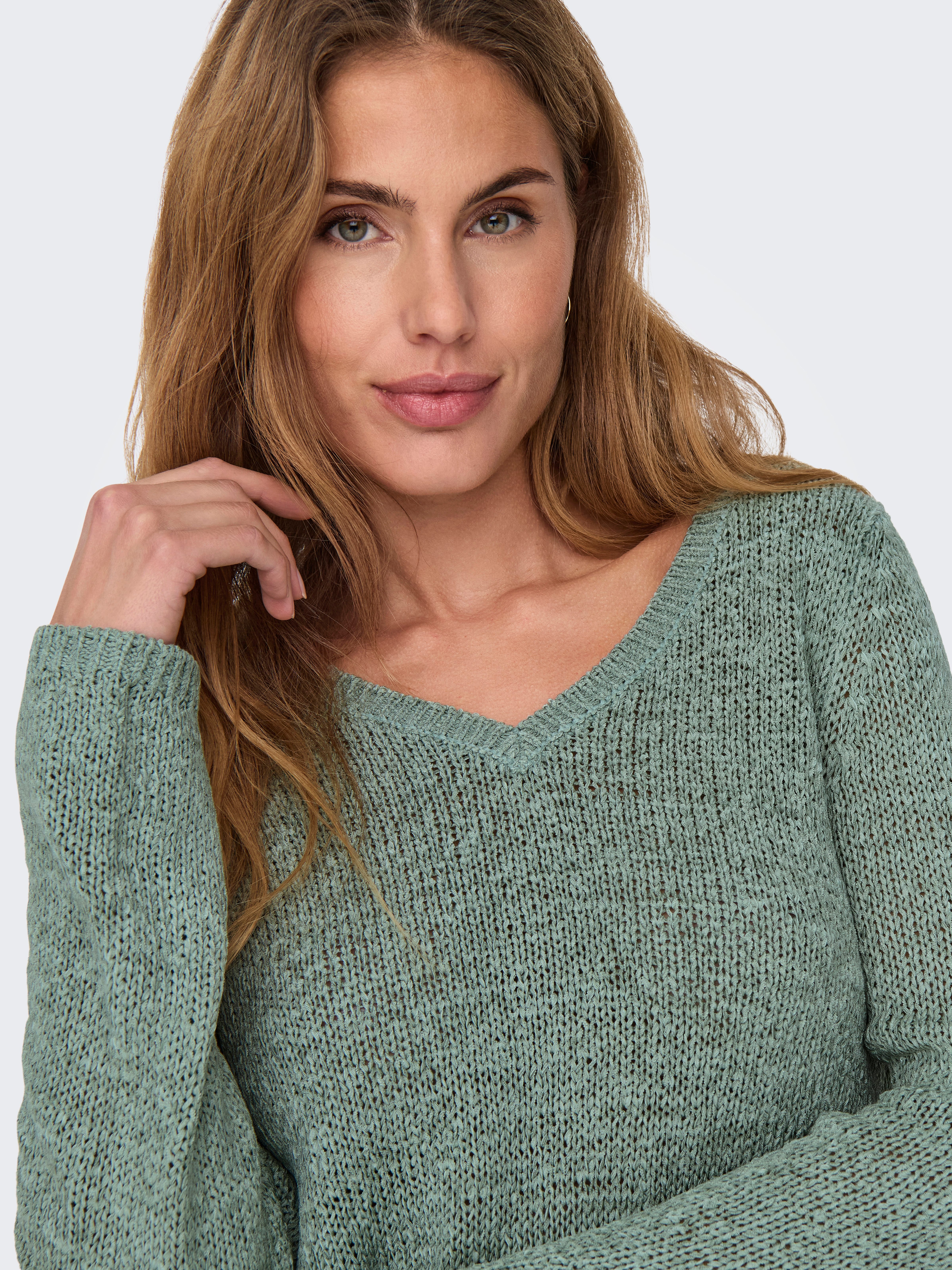 ONLY V-Ausschnitt-Pullover ONLGEENA L/S V-NECK KNT NOOS