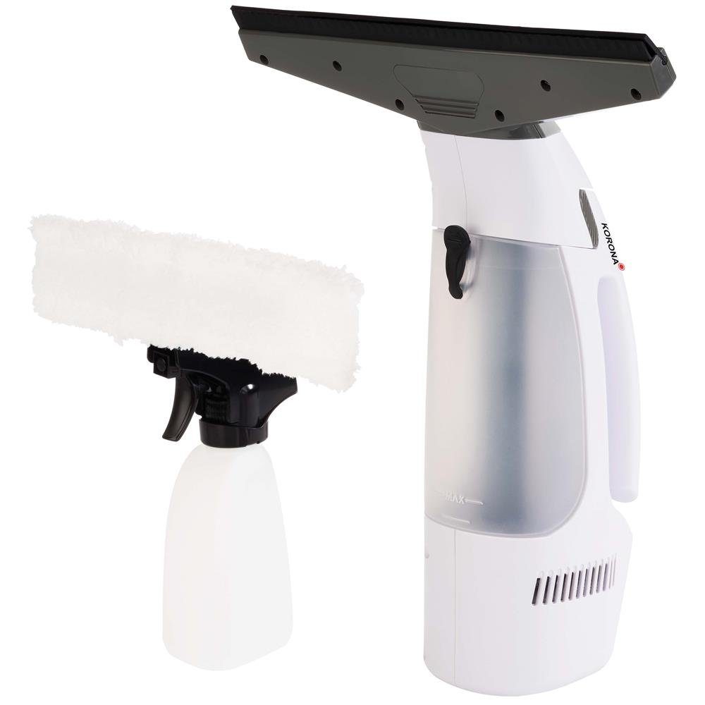 KORONA Wasch-Sauger Fenstersauger 80100, Akku Fensterreiniger inkl. Sprühflasche und Mikrofasertuch, elektrischer Fensterwischer