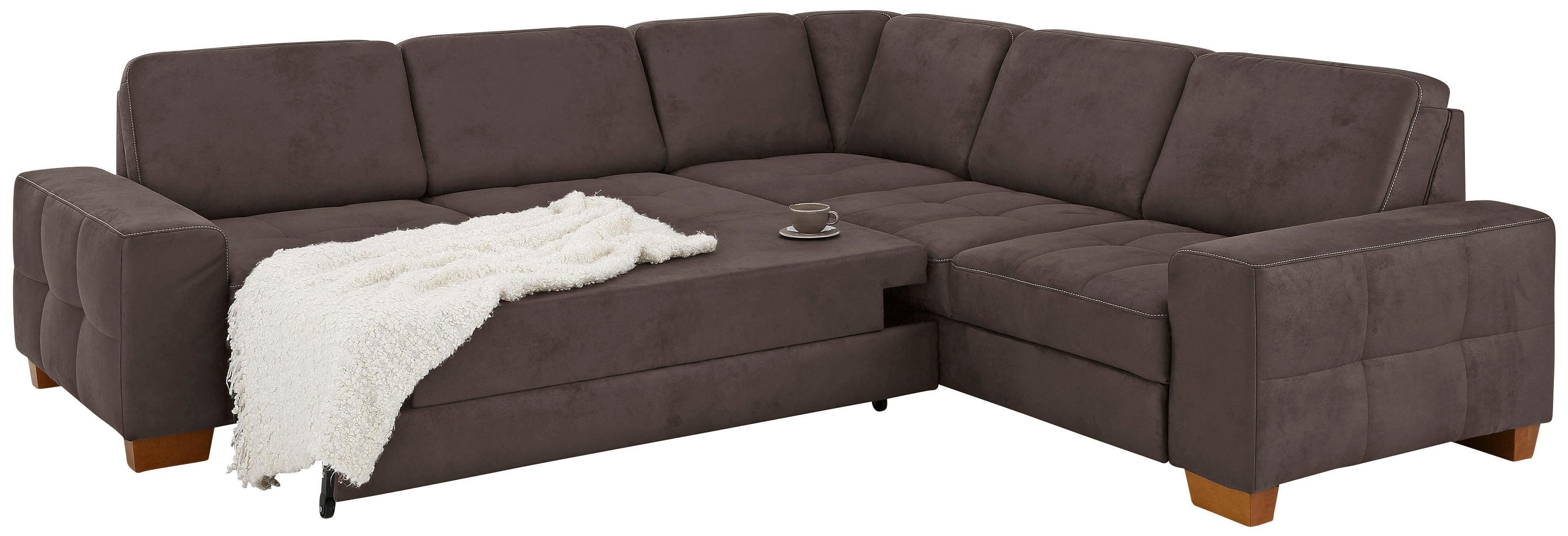 Home affaire Ecksofa "Puccini L-Form" mit Federkern, Sitztiefenverstellung, günstig online kaufen