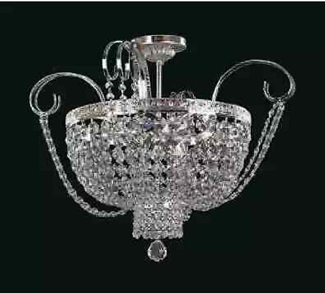 JVmoebel Deckenleuchte Lüster Deckenleuchter Deckenlampe Silber Kronleuchter Made Kristall, Europa in Luxus