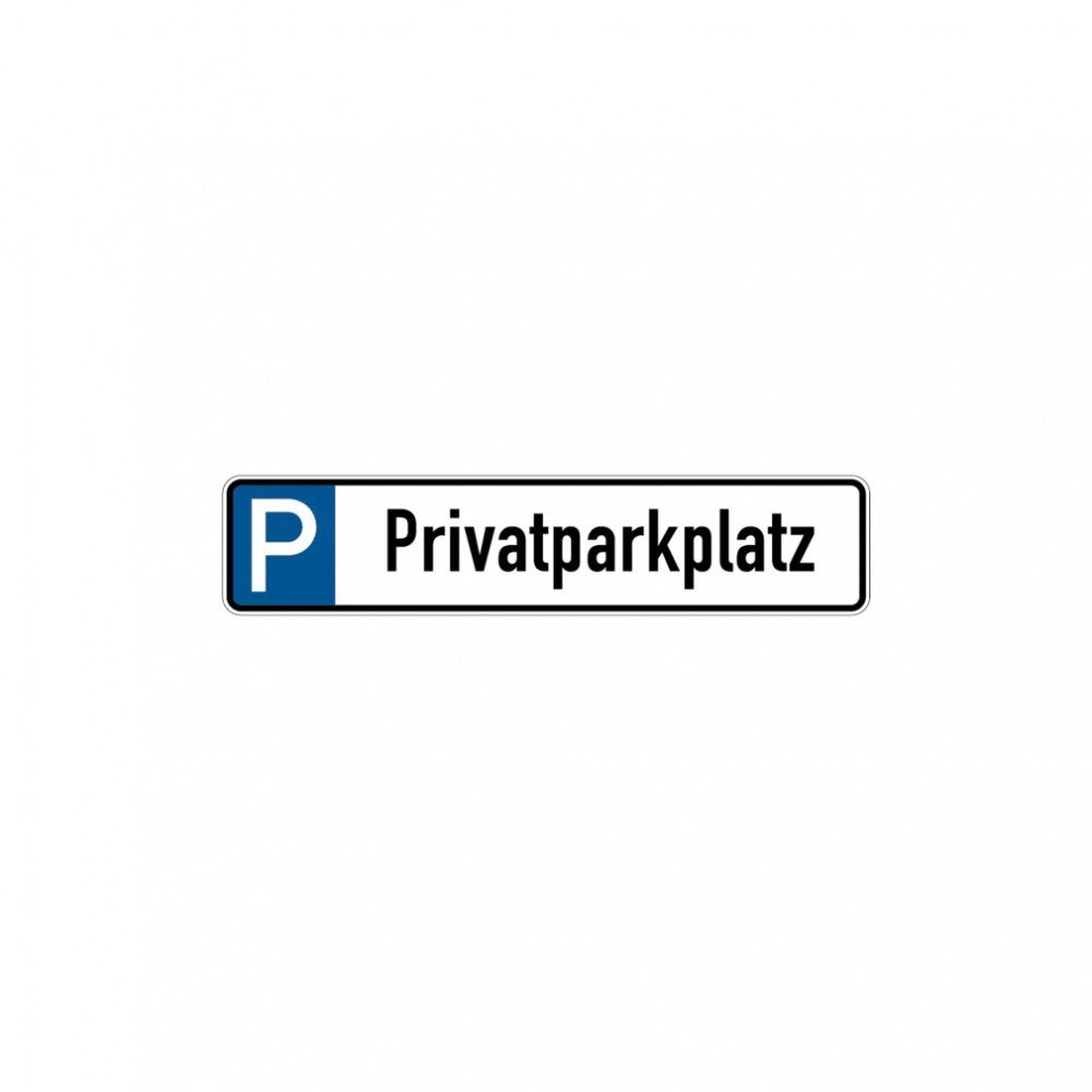 König Werbeanlagen Hinweisschild Parkplatzkennzeichen, P-Privatparkplatz,  113x523mm, Alu geprägt