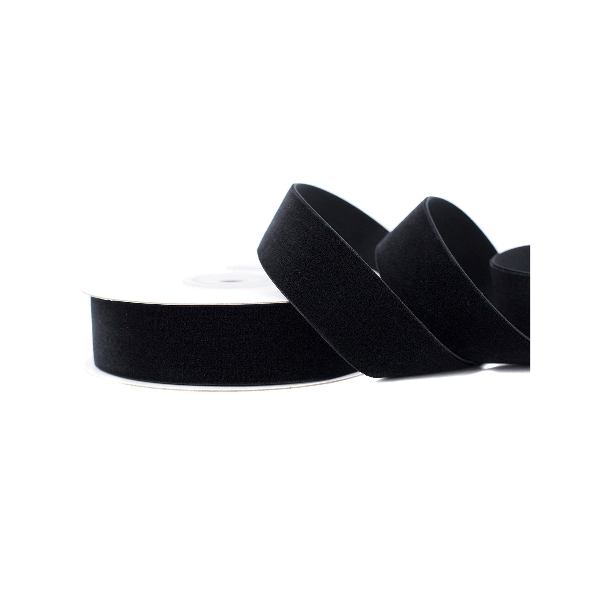 Creativery Samtband, Samtband 25mm x 5m Rolle Schwarz