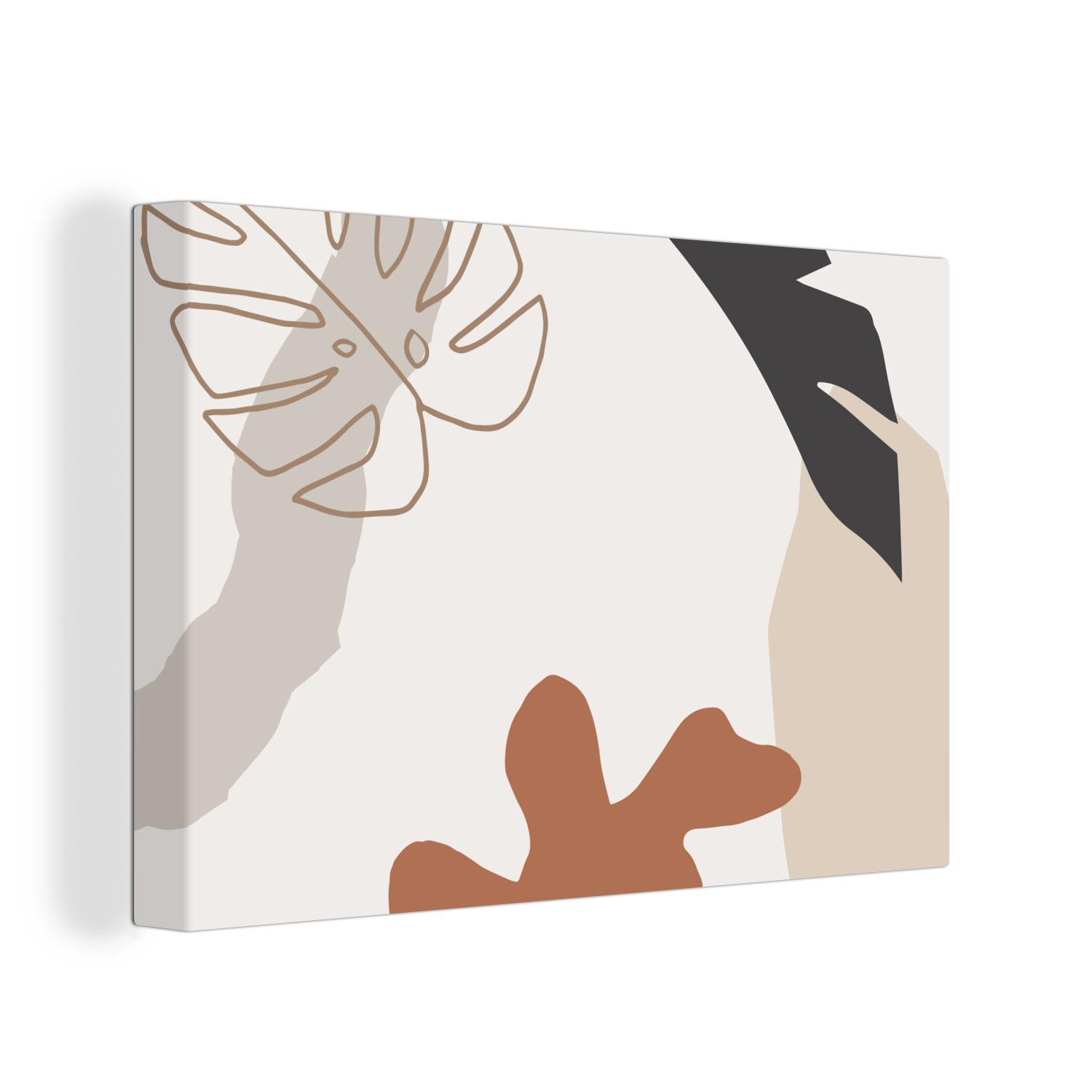 OneMillionCanvasses® Leinwandbild Sommer - Blätter - Weiß, (1 St), Wandbild Leinwandbilder, Aufhängefertig, Wanddeko, 30x20 cm