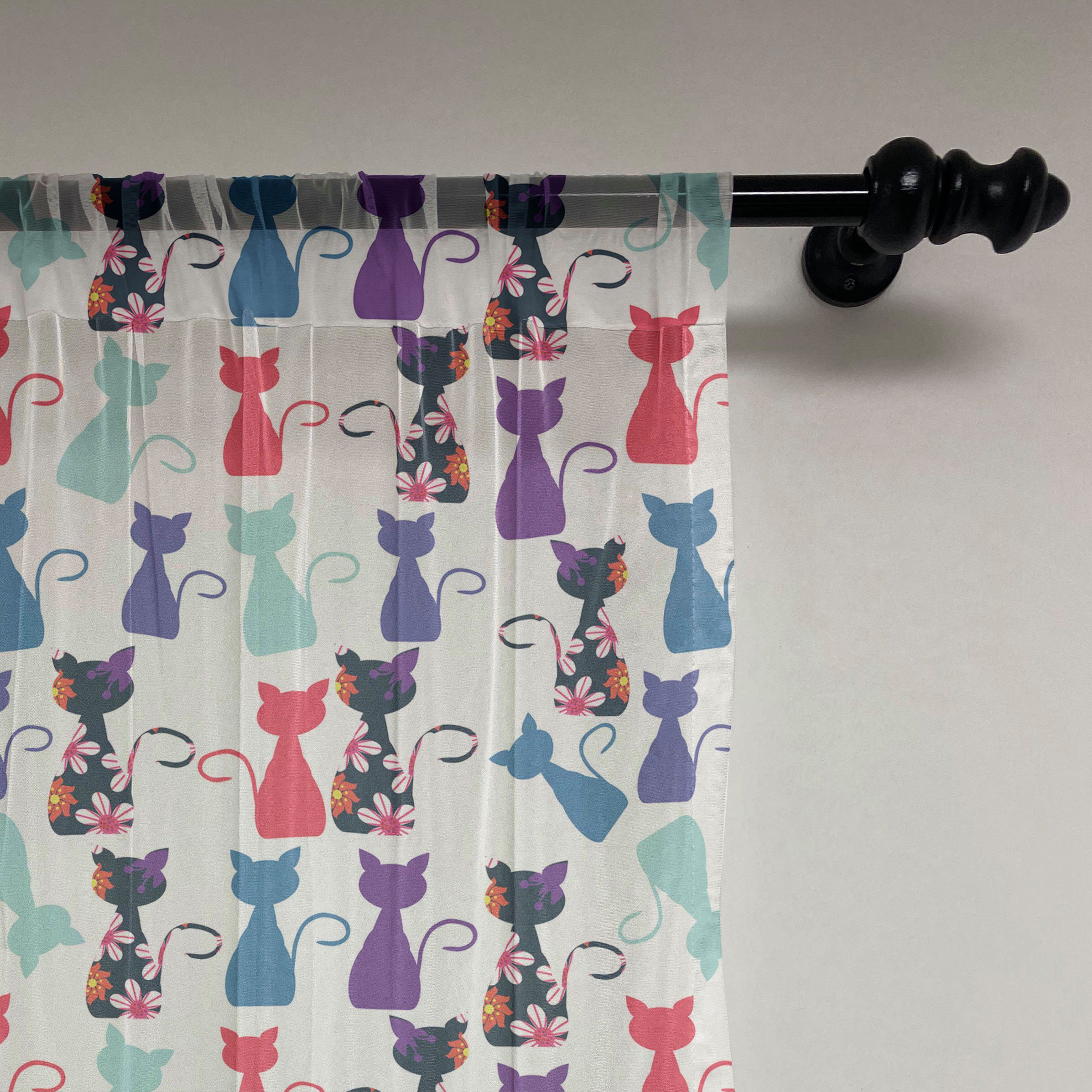 Gardine schiere Drapierung für Kätzchen Blumen Baby-Katzen Panels, Party Hochzeit Abakuhaus, 2 Farben