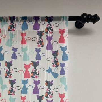 Gardine schiere Drapierung für Hochzeit Party 2 Panels, Abakuhaus, Kätzchen Baby-Katzen Blumen Farben