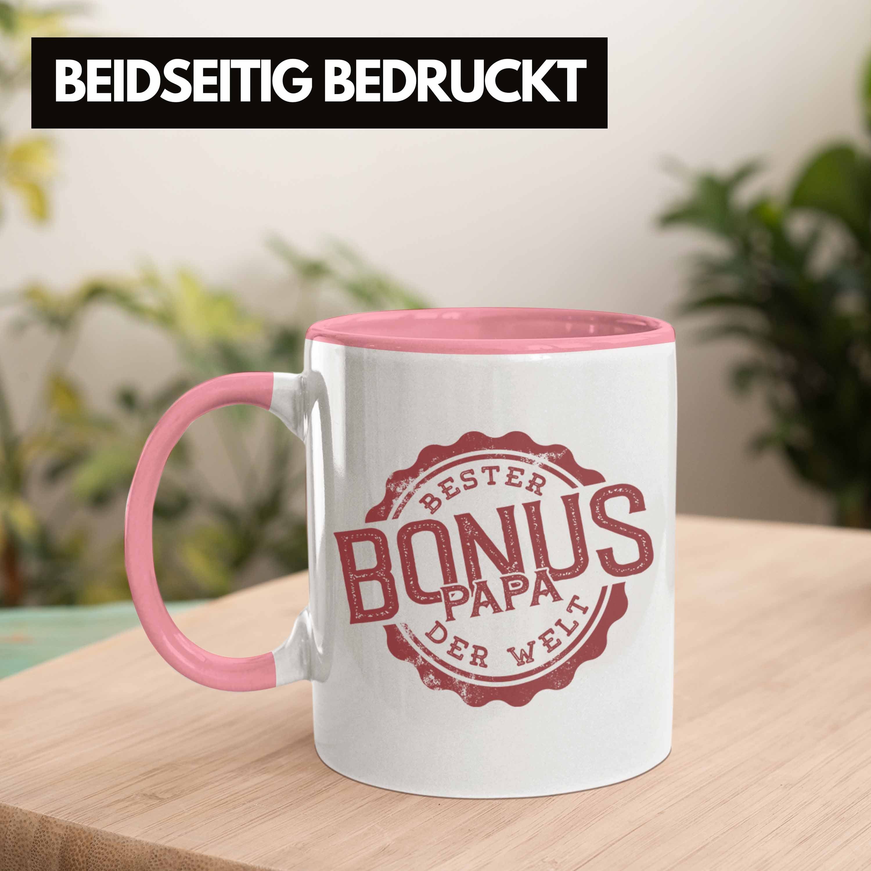 Ges Papa Welt für Stiefpapa Spüche Geschenkidee Der Bester Trendation Bonus Tasse Rosa Tasse