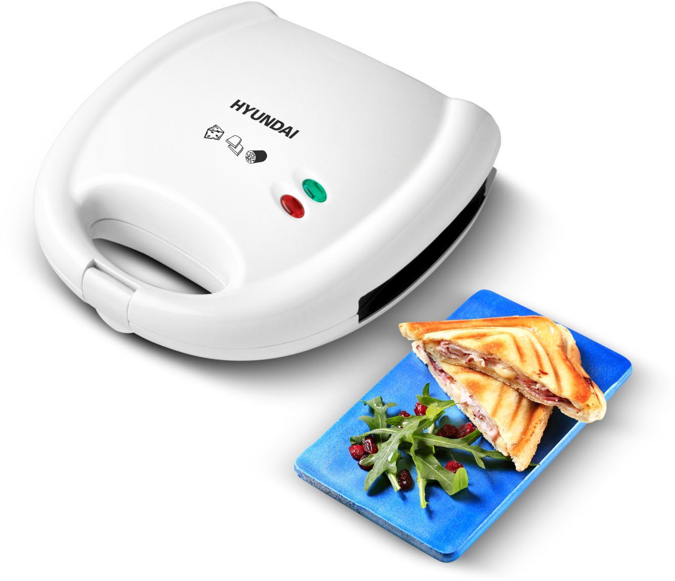 Hyundai Грилі для сендвічів SM626, 750 W, Lichtsignalisierung, Sicherheits-Thermosicherung, Temperaturautomatik