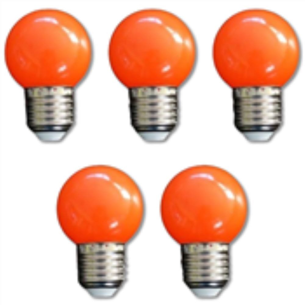 Lichtideen LED-Leuchtmittel 7361 LED Tropfen Lampe 1 Watt rot Sockel E-27 5-er SET, E27, Lichtideen / Rot