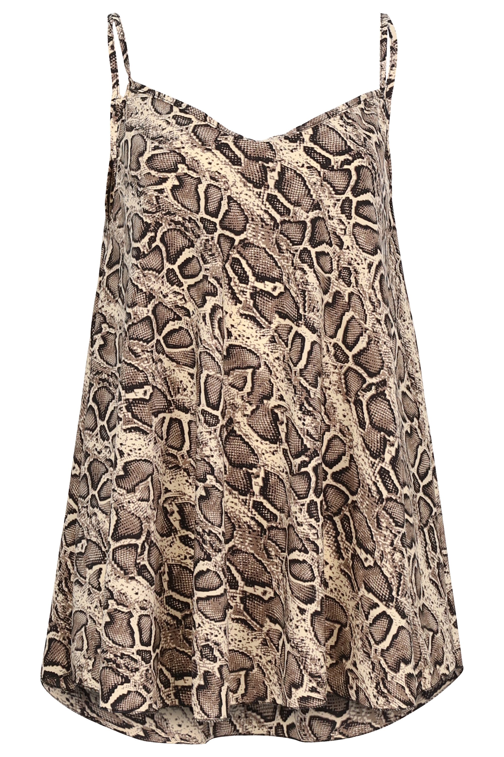 malito more than fashion Spaghettitop Spaghettiträger Top Animal Print 2312 Spaghettiträger Top Animal Print