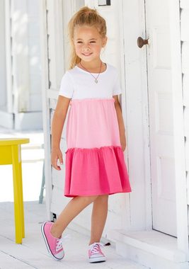 KIDSWORLD Volantkleid für kleine Mädchen mit Colorblock-Design