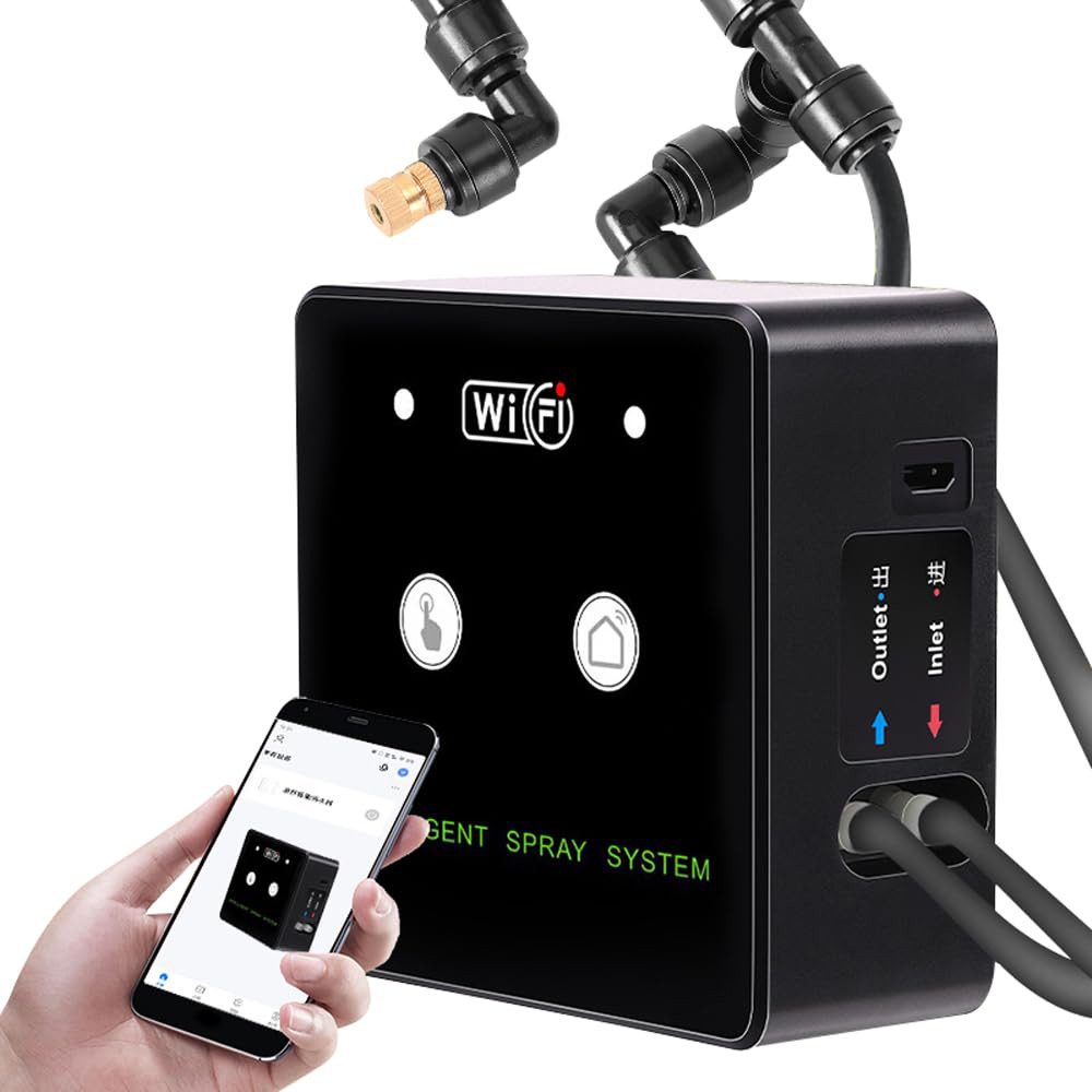 Topcony Terrarium-Beregnungsanlage Regelbare Beregnungsanlage für Terrarien intelligentes 360° drehbares, Handy-Fernbedienung Vernebler Terrarium, 1-tlg., Zeitgesteuertes, WIFI, WLAN, für Reptilien Pflanzen