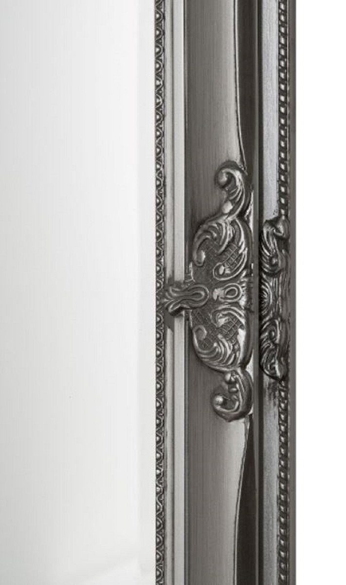cm Padrino - Silber Spiegel 72 162 Holzrahmen x Verzierungen Barockspiegel Wandspiegel Handgefertigter Casa wunderschönen mit und H. Barock Barock