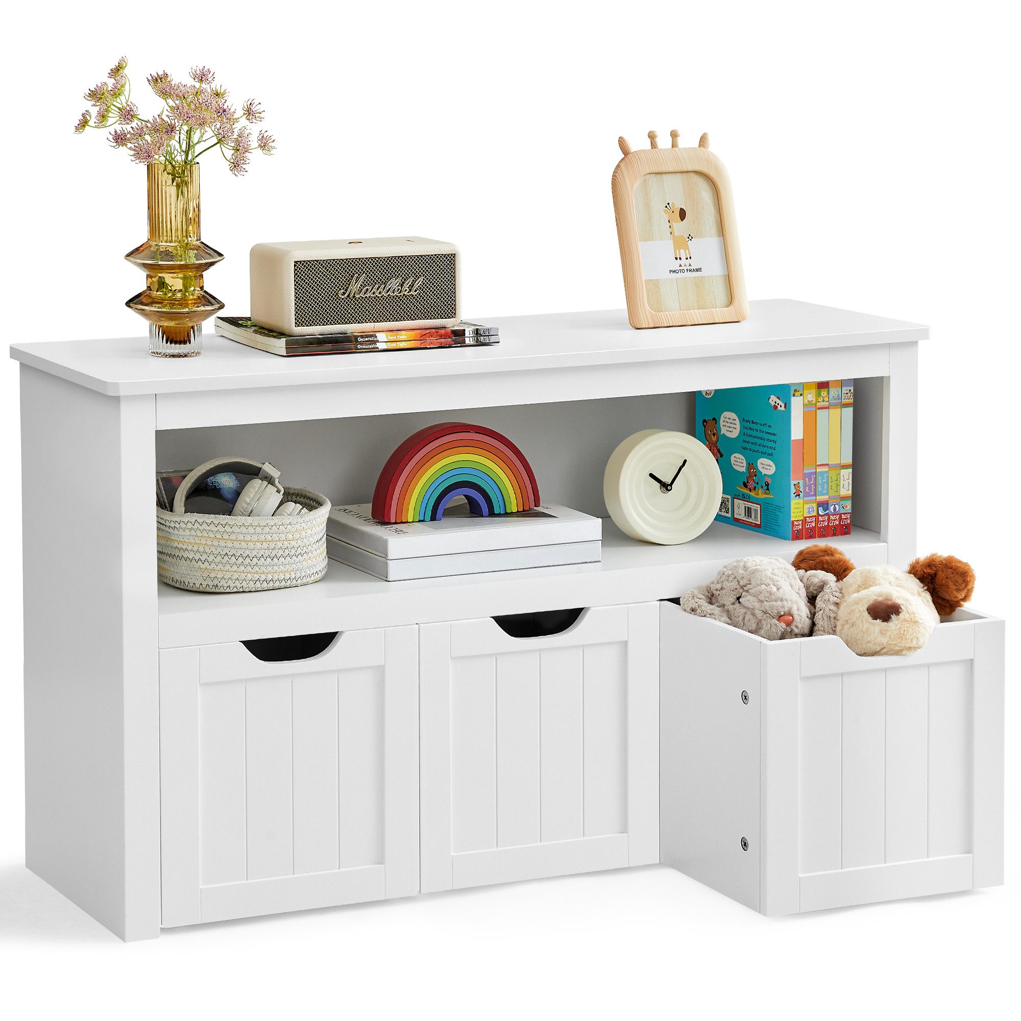 VASAGLE Kinderregal, Bücherregal Kinder, Spielzeugregal, mit Rollen, 30 x 102 x 60 cm. Reduzierter Preis € 89,99. Unverbindliche Preisempfehlung € 169,32