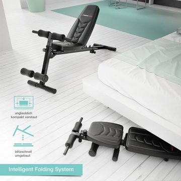 Sportstech Hantelbank BRT500, 8in1 Rückentrainer und Bauchtrainer, Curlpult, klappbar