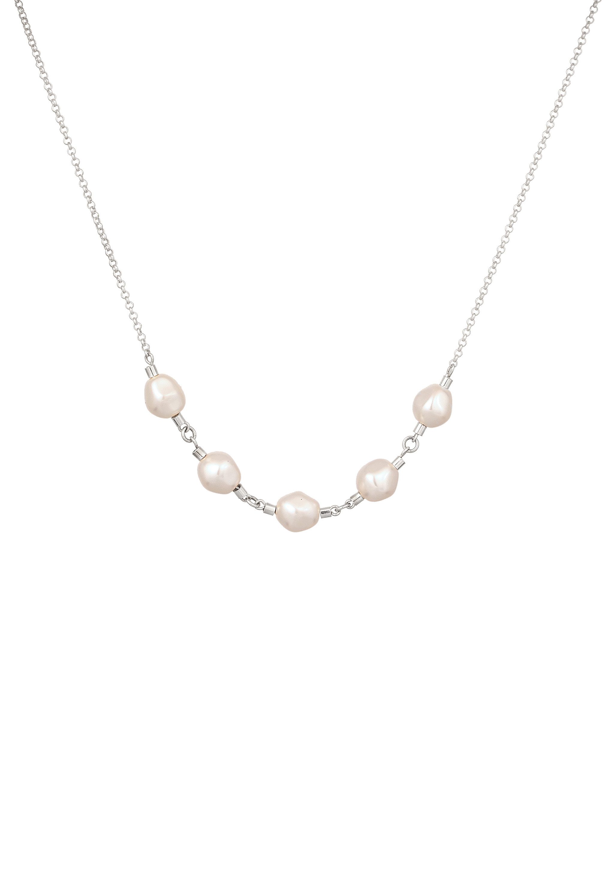 Elli Perlenkette mit Perlen von Swarovski® Weiß 925 Sterling Silber