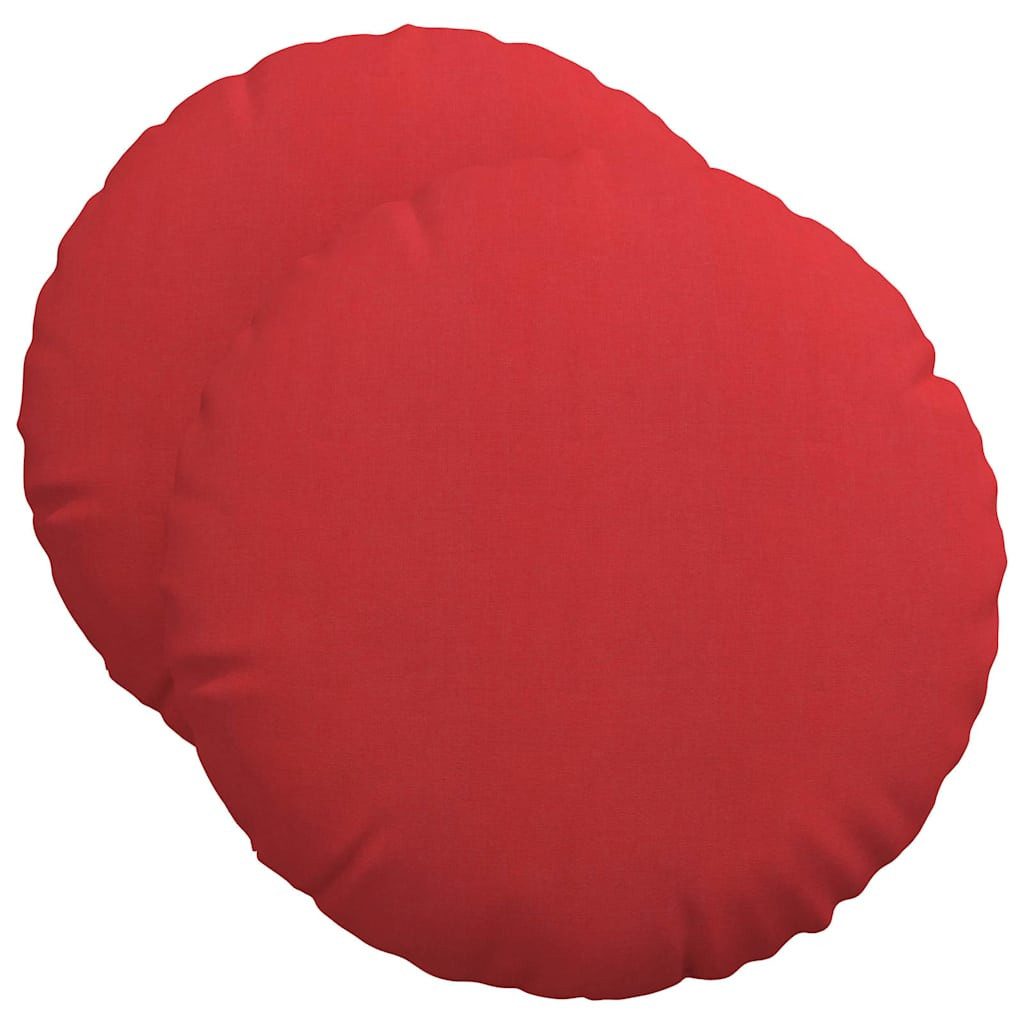 vidaXL Sitzauflage Sitzkissen 2 stk. Stoff Rot Ø50 x 19 cm, (2 St)