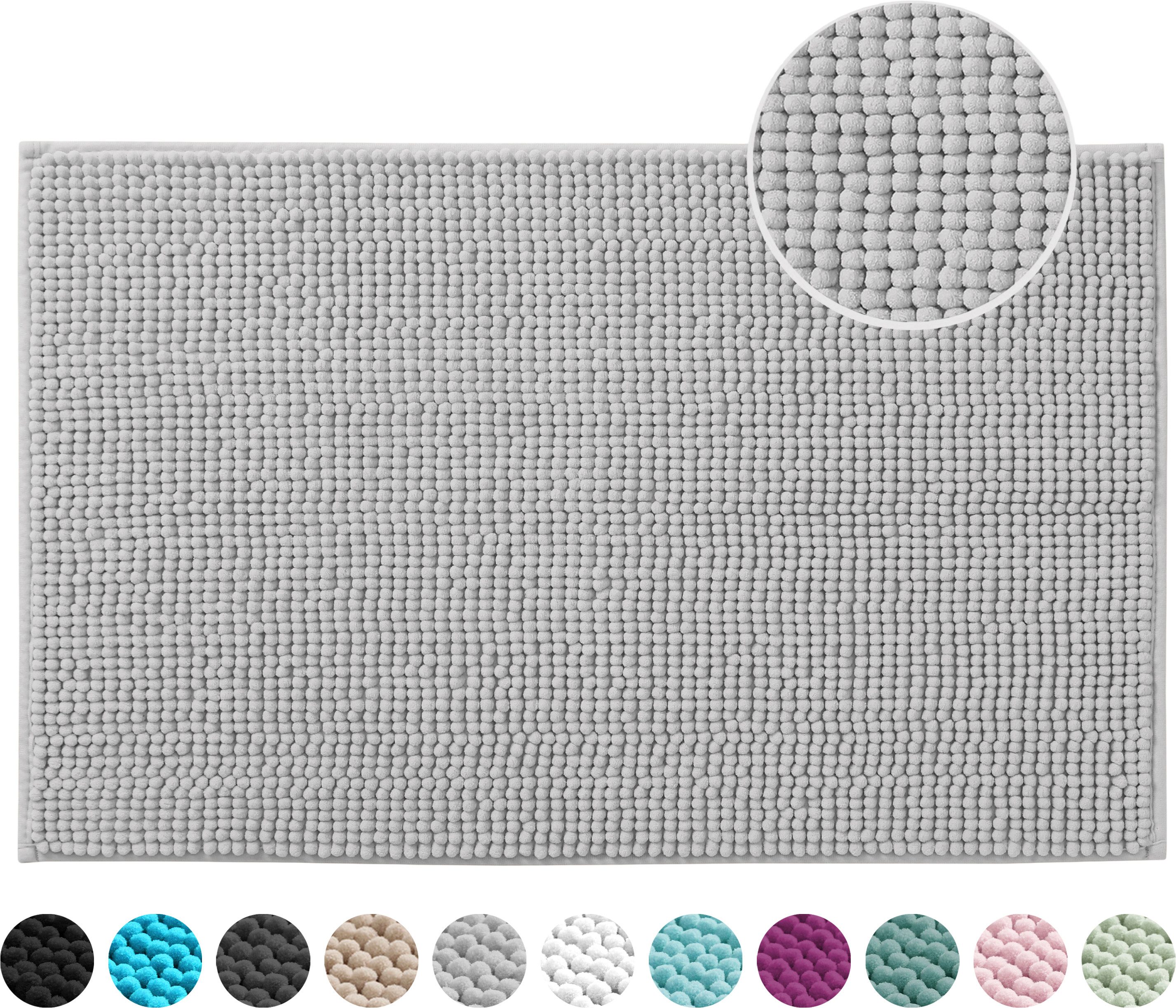 OTTO home Badematte Vanessa Chenille, Standard & Premium, 15cm oder 20cm, auch als 2er Set, rutschhemmend beschichtet, schnell trocknend, strapazierfähig, fußbodenheizungsgeeignet, Polyester, rechteckig, Uni Farben, besonders weich, flauschig, Badvorleger