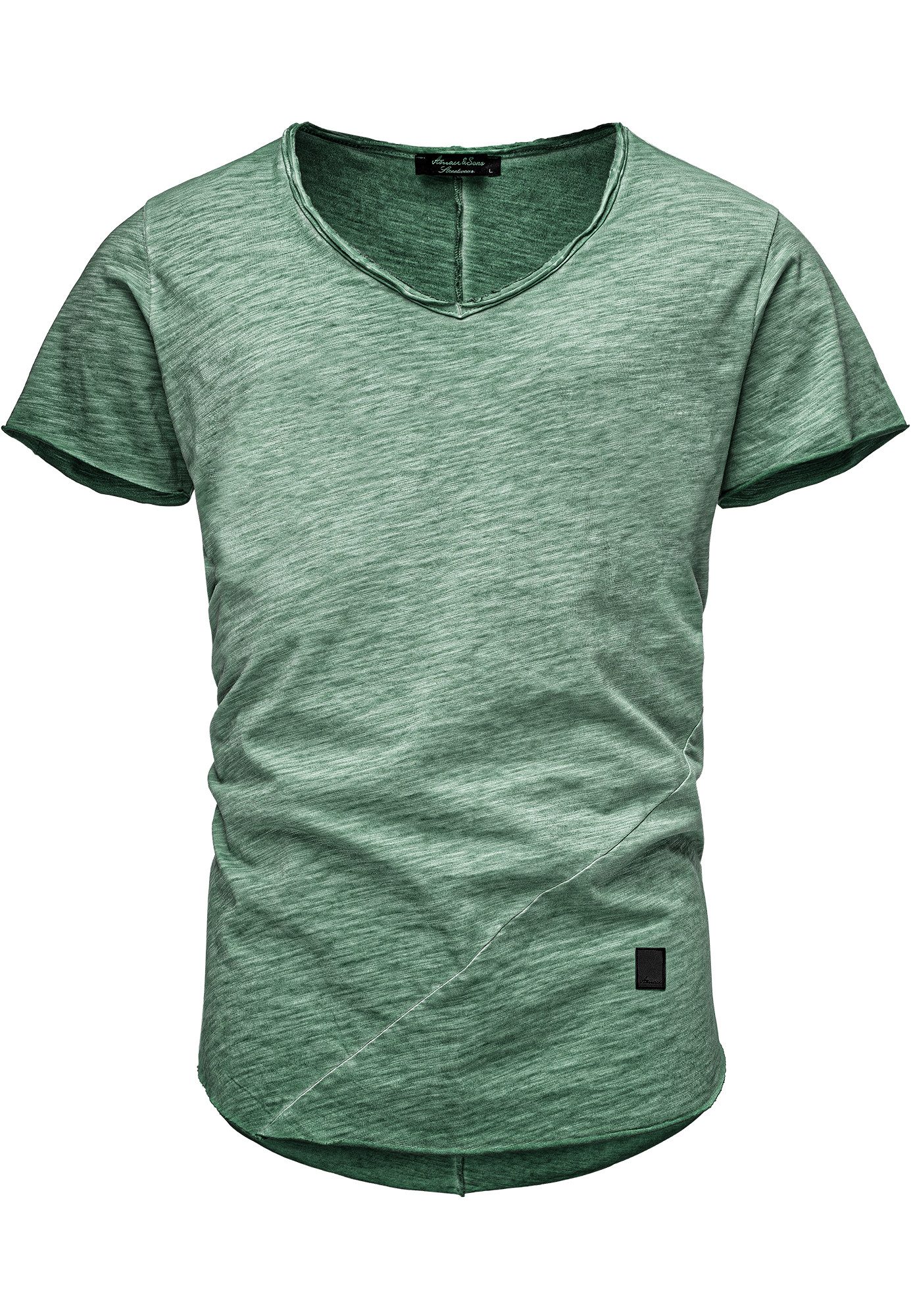 Amaci&Sons T-Shirt NYC Basic Oversize T-Shirt mit V-Ausschnitt Herren Overs günstig online kaufen