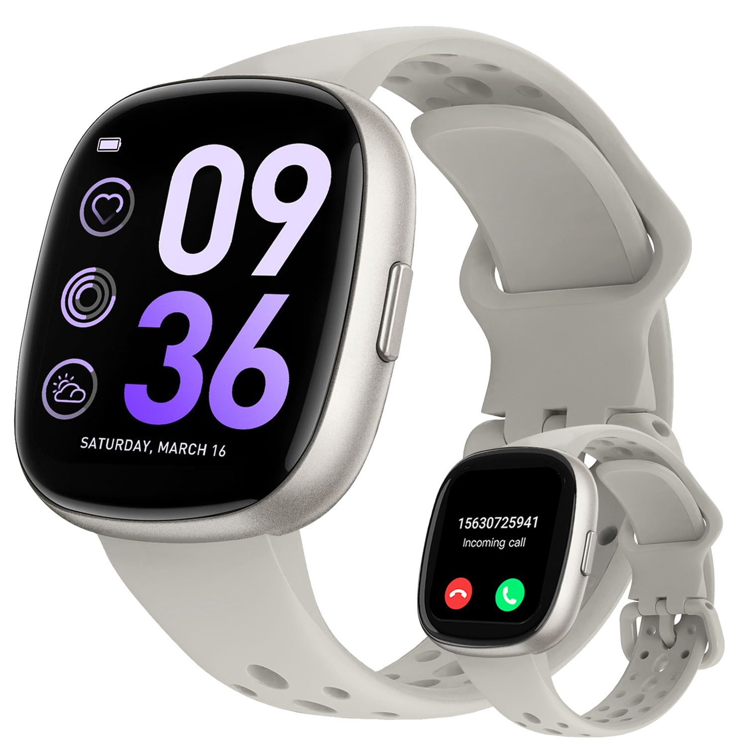 Smartwatch Herren Damen mit Telefonfunktio Sport Smartwatch