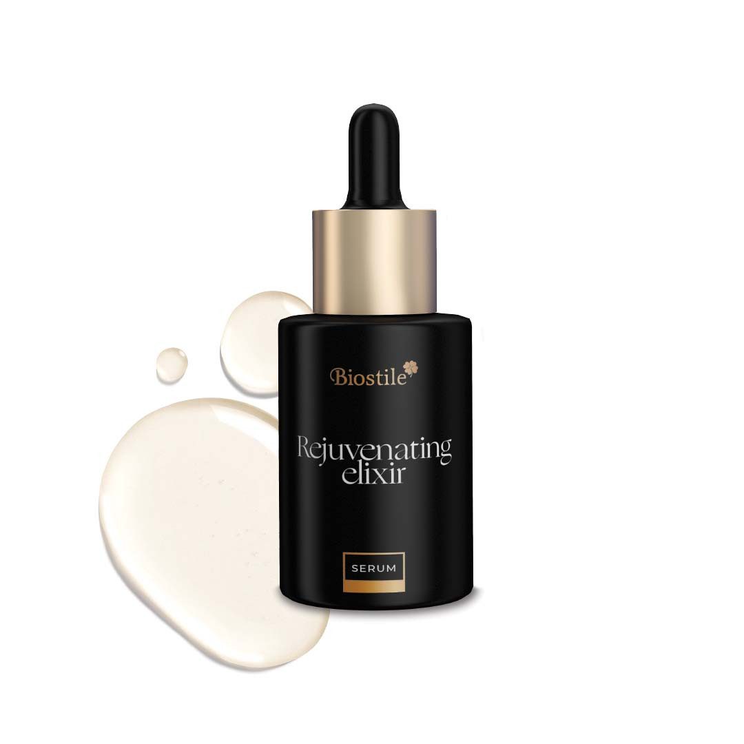 Biostile Anti-Aging Serum mit Hyaluron für Gesicht, Hals & Dekolleté - Elixir, 30 g, Mit Hyaluron, Peptiden und Chronoglow, 30 ml