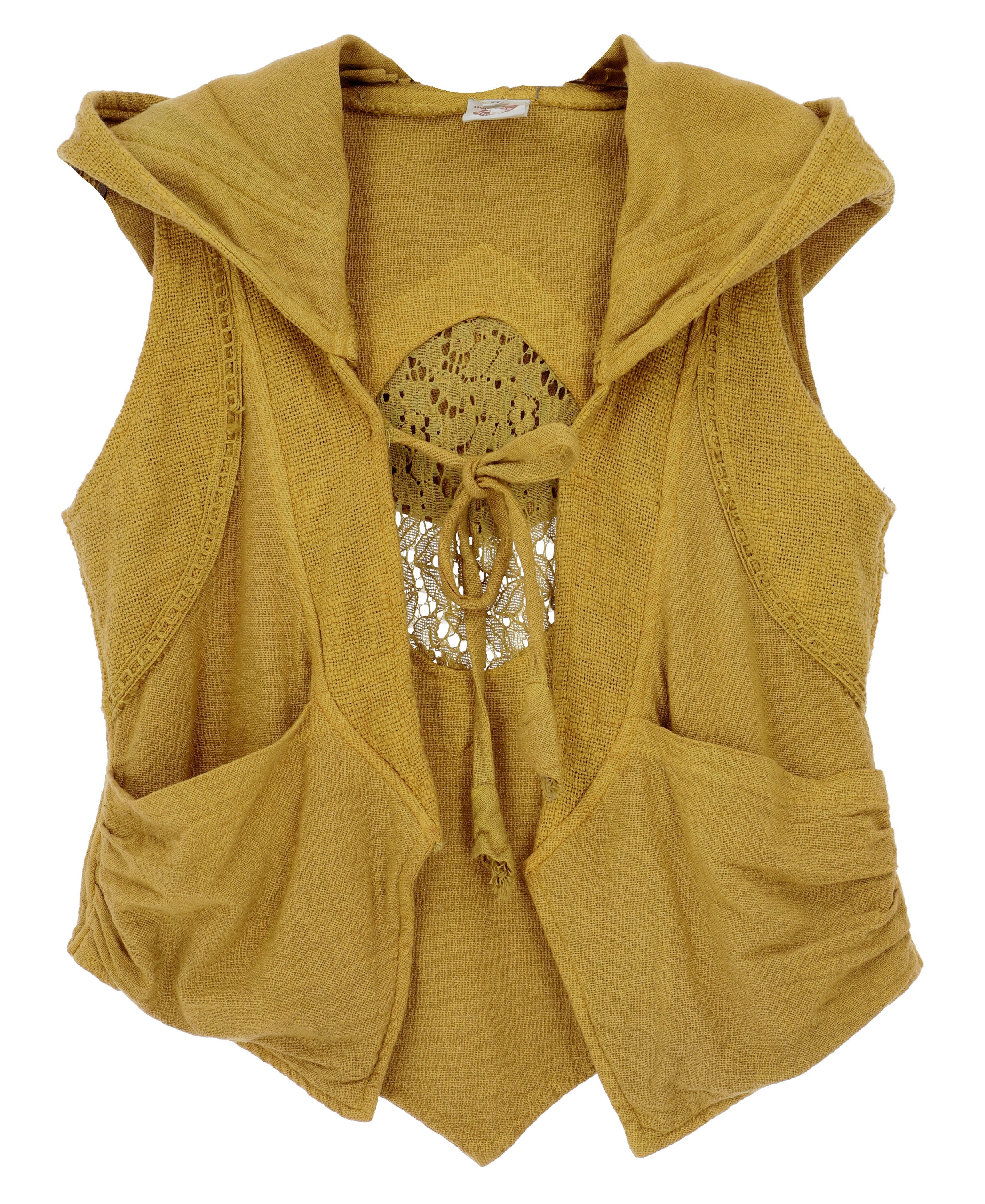 Guru-Shop T-Shirt Goa Psytrance Weste, Pixi Weste, Boho Weste mit.. alternative Bekleidung