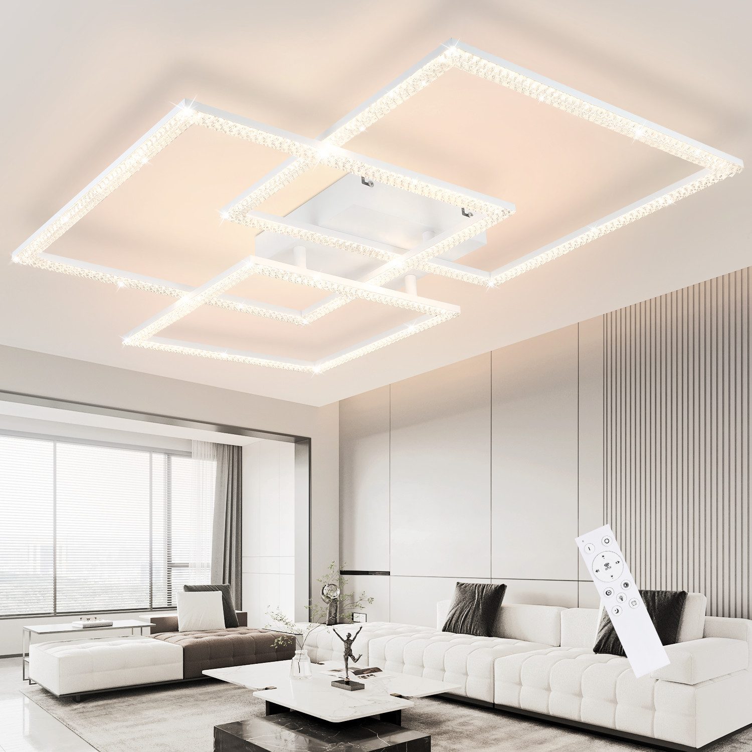 ZMH LED Deckenleuchte Whonzimmer Dreifaches Quadratisches günstig online kaufen
