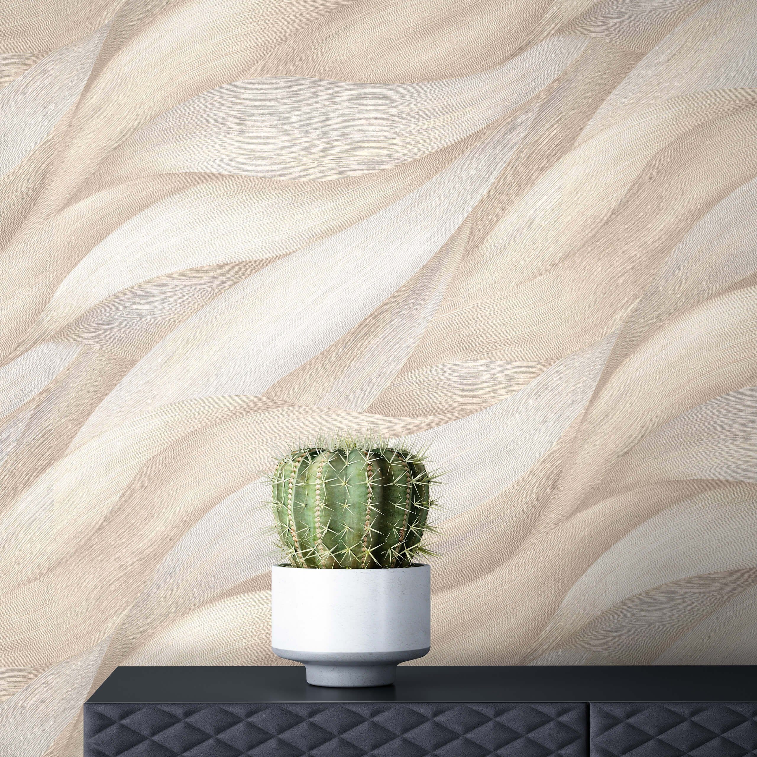 Newroom Vliestapete, Beige Tapete Modern Blätter günstig online kaufen