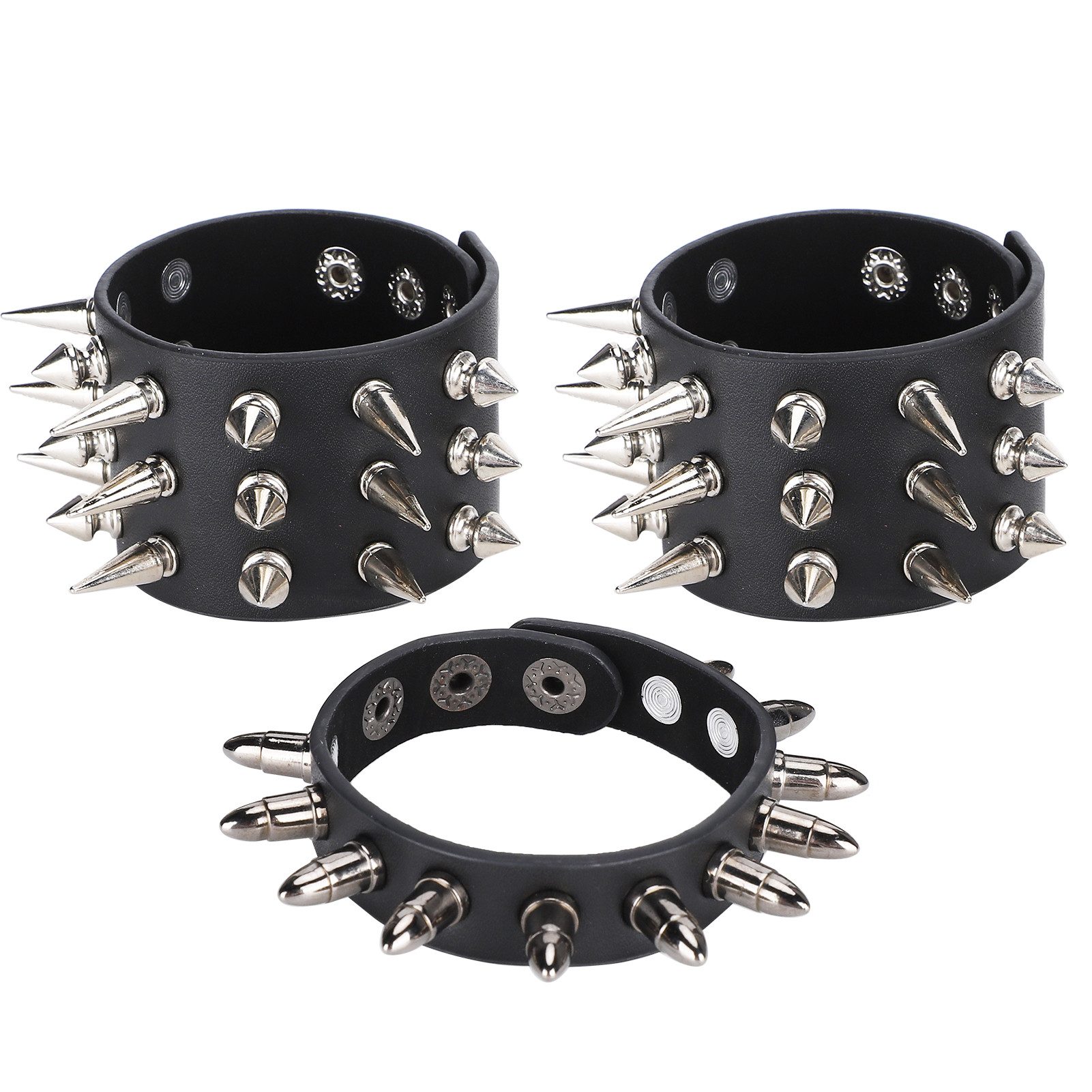GARRYFIZH Armband 3 Nieten Armband Wickelarmband Nietenarmband Punk Gothic günstig online kaufen