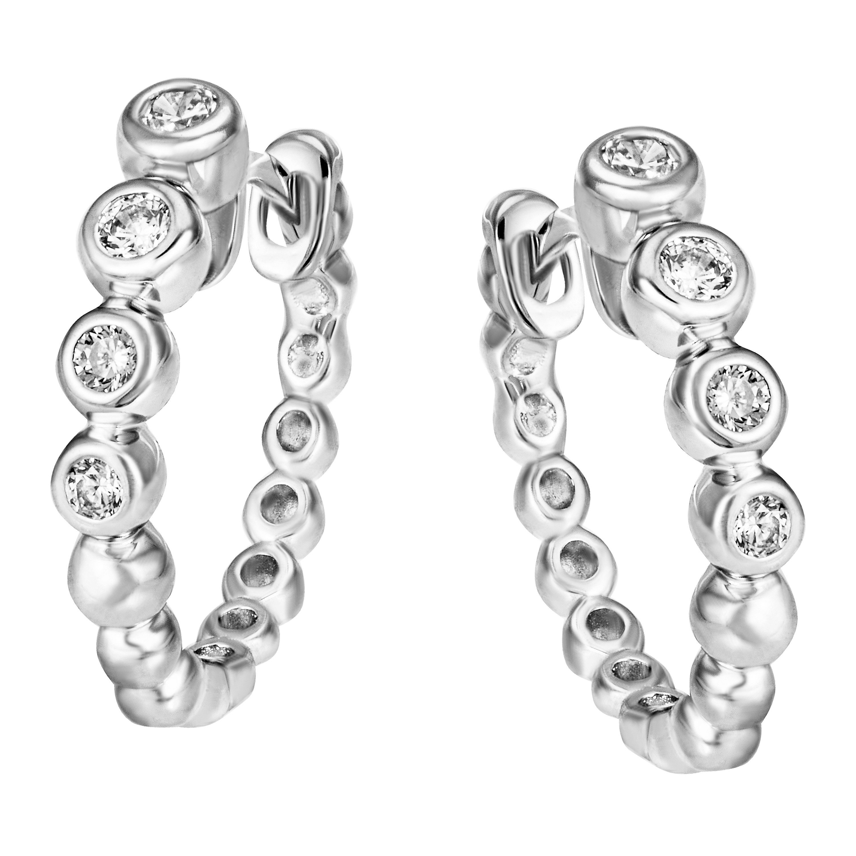 Paar Creolen Schmuck Geschenk Silber 925 Ohrschmuck Ohrringe Kugeln rund Tennis