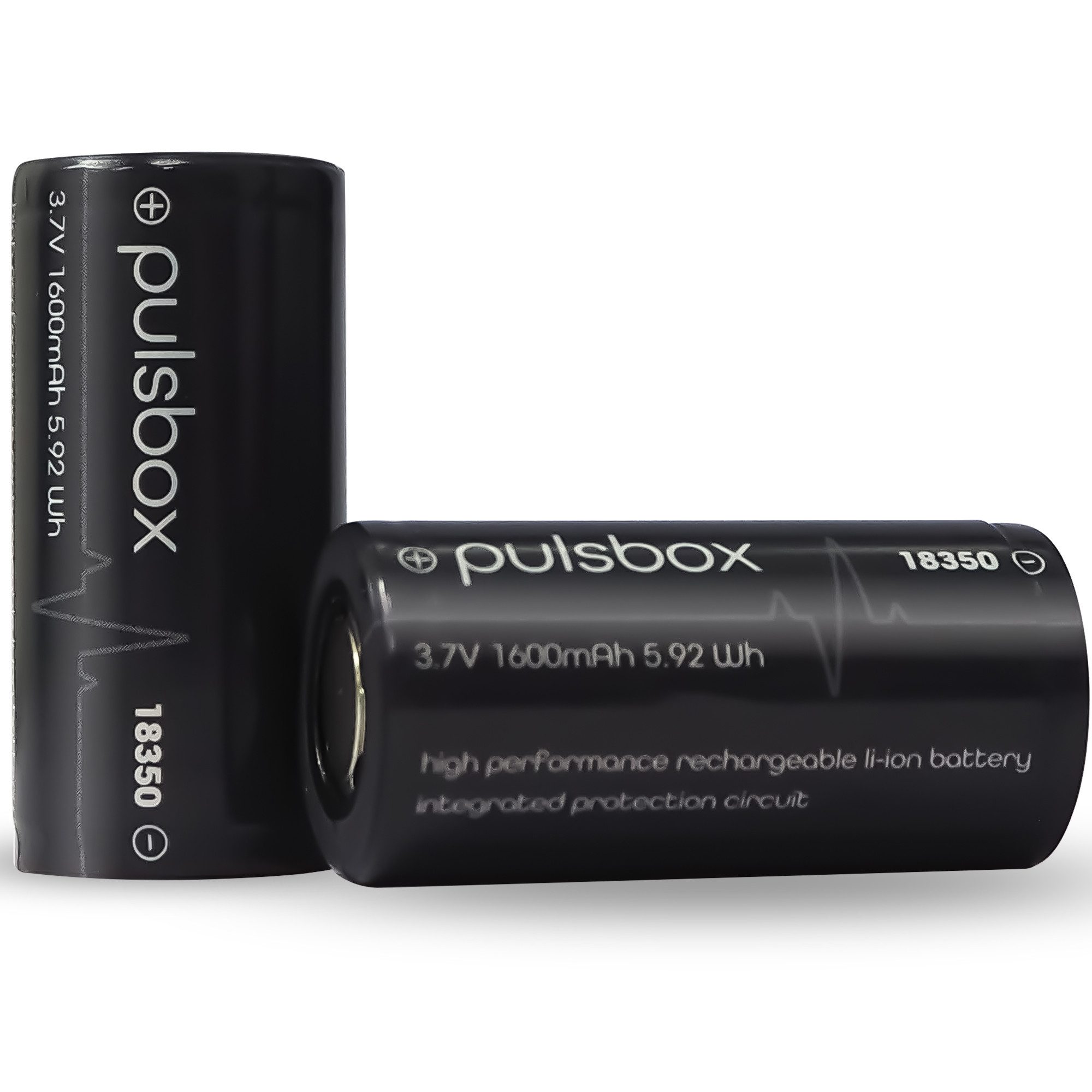 pulsbox 18350 18400 Li-Ion 3,7V 1600mAh integrierte PCB-Schutzschaltung Akku