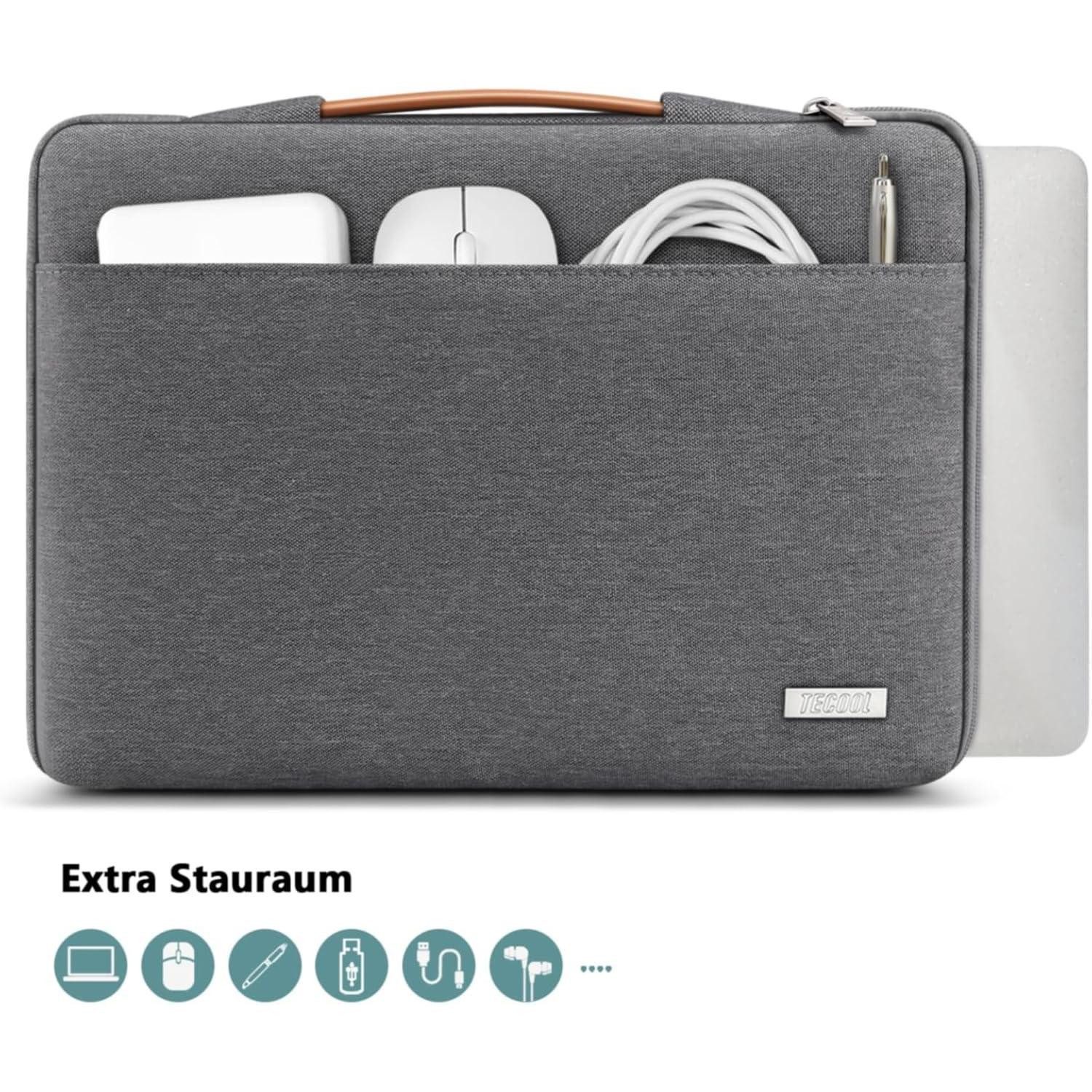LuxusKollektion Laptoptasche 14 Zoll Laptop Tasche Hülle für Lenovo HP Dell 2024-2023, Dunkelgrau