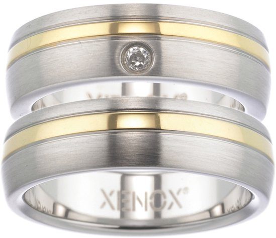wahlweise X1682, & X1681, ohne Geschenk mit "LIEBE" oder Xenox Friends, Partnerring Zirkonia XENOX