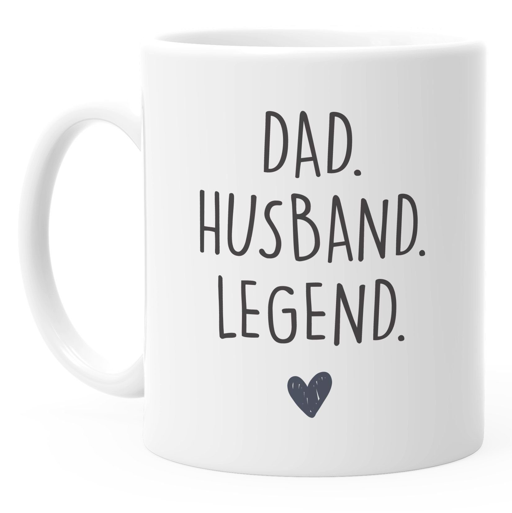 MoonWorks Keramik Kaffee-Tasse Wife weiß Mama Geschenk Dad Tasse Husband Moonworks®, Mom Legend Dad Papa Boss