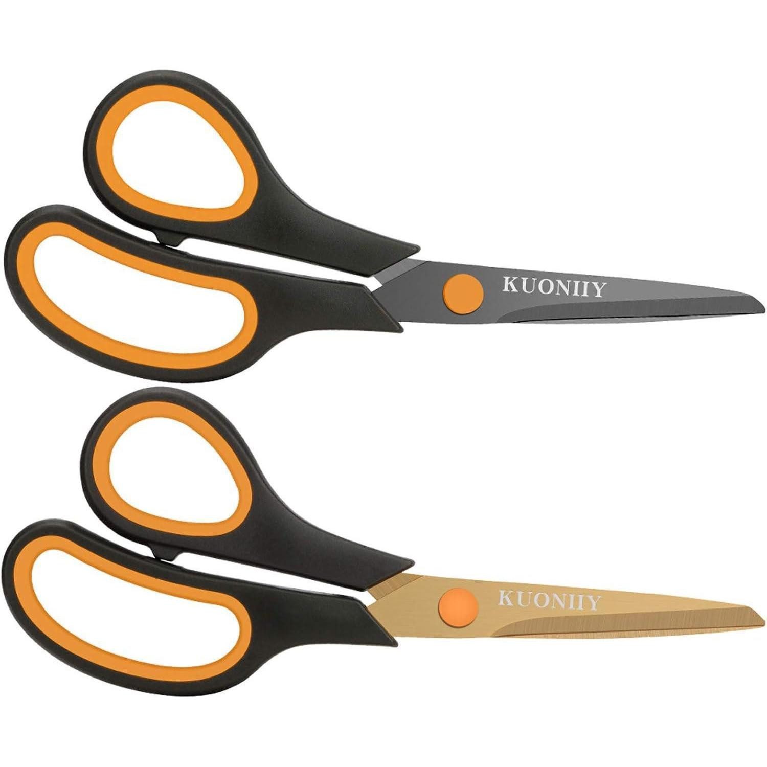 KUONIIY Scheren-Set Scharfe Titan Scheren mit weichem Griff, Multifunktionale Scheren