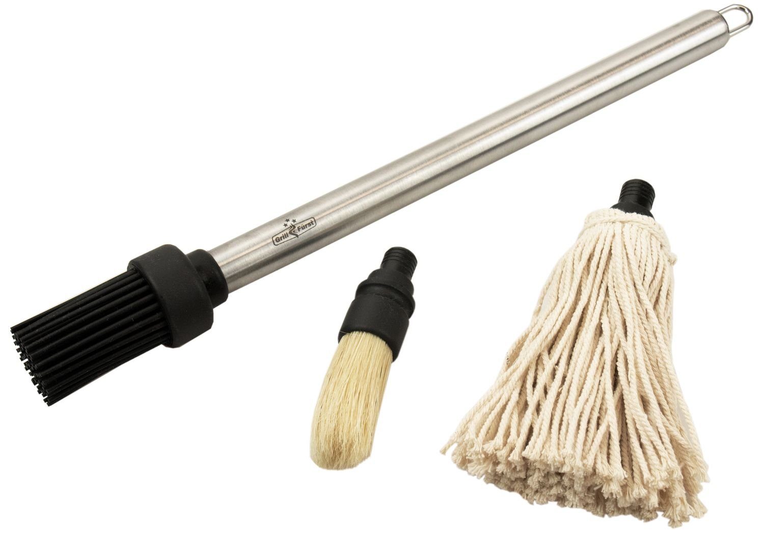 Marinadenpinsel Grillfürst Marinierpinsel Set mit 3 Aufsätzen