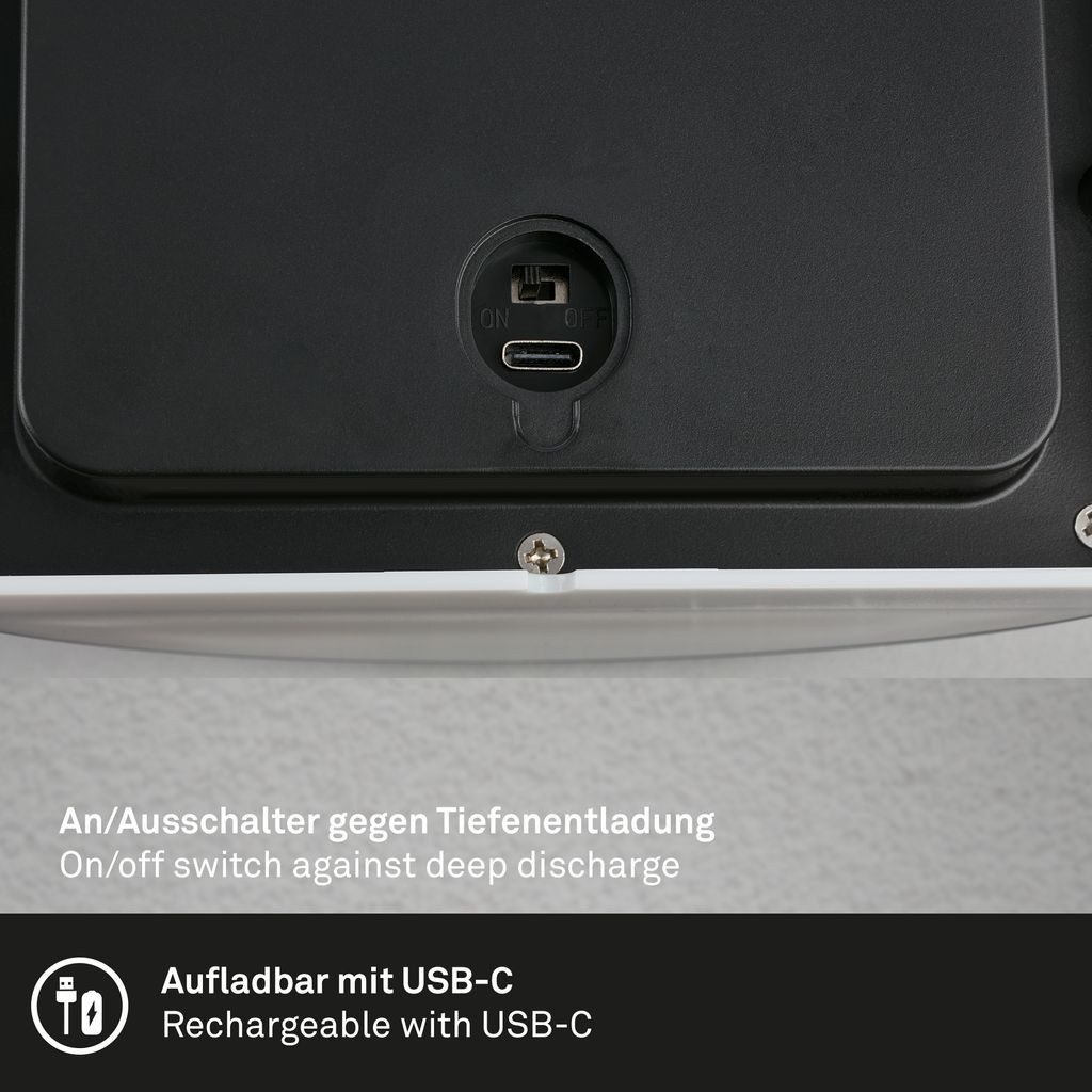Briloner Leuchten Wandleuchte 3795015, LED fest integriert, 2700K - Extra-Warmweiß, LED Wandleuchte ohne Stromanschluss 18x15x7 cm Schwarz 5,8W Hauswand