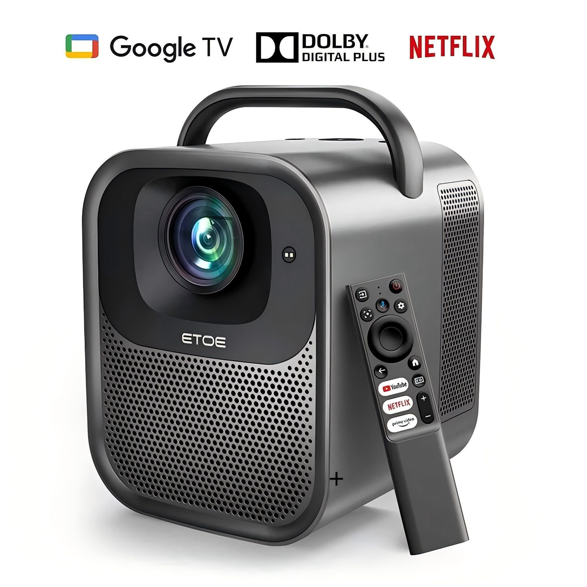 ETOE Seal Pro 1300 ANSI, Native 1080P Google TV & Netflix Beamer (3000:1, 1920*1080 px, Autofokus, Automatische Trapezkorrektur)