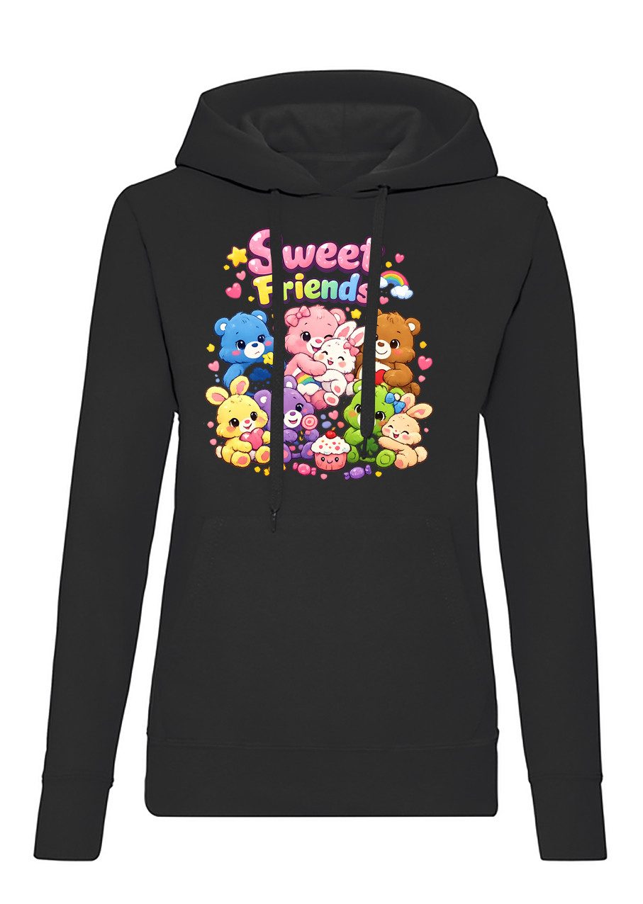 Blondie & Brownie Hoodie Damen Hoodie Sweet Friends Cartoon Tiere Süß Kapuze Freizeit (Einzelstück, Einzelartikel) SweetFriends Damen Cartoon Hoodie